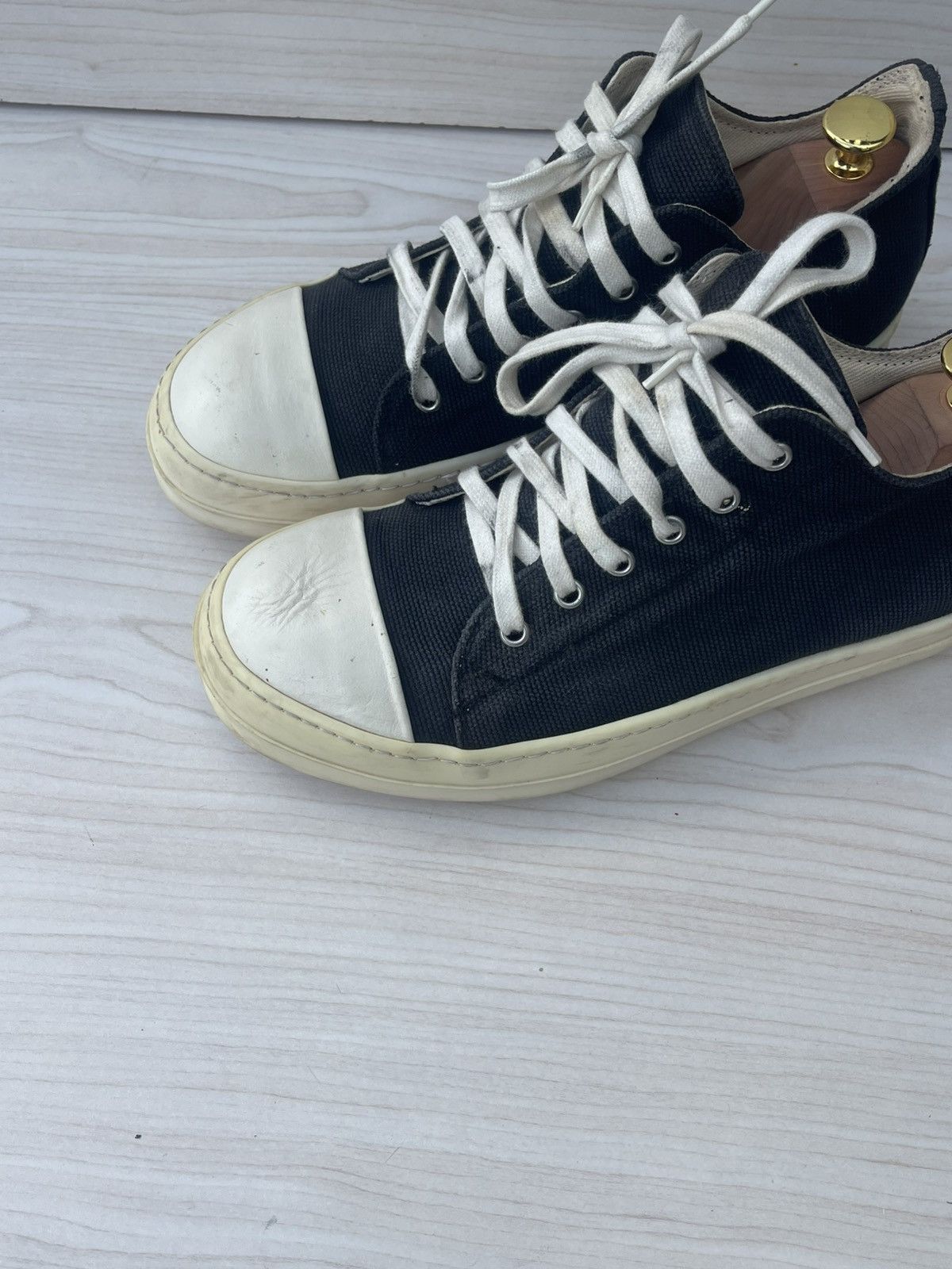 Rick Owens Rick Owens DRKSHDW Canvas Ramones Black Low top Sneaks Size US 7 / EU 40 - 7 Thumbnail