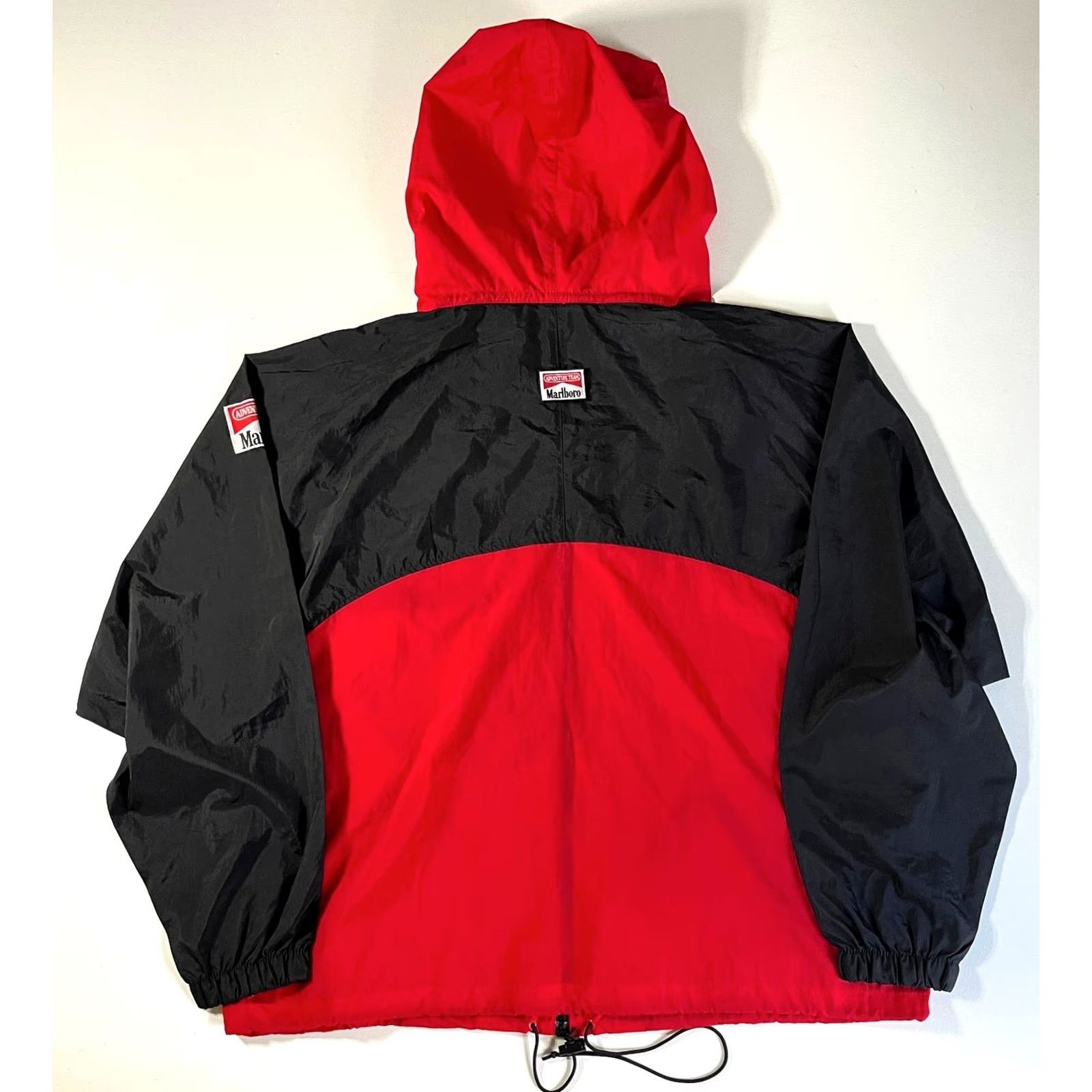 Marlboro Marlboro Adventure Team Men’s Vintage 90s Full Zip Hooded Windbreaker Jacket XL Red Black Nylon Windbreaker Zip Pockets Size US XL / EU 56 / 4 - 6 Thumbnail
