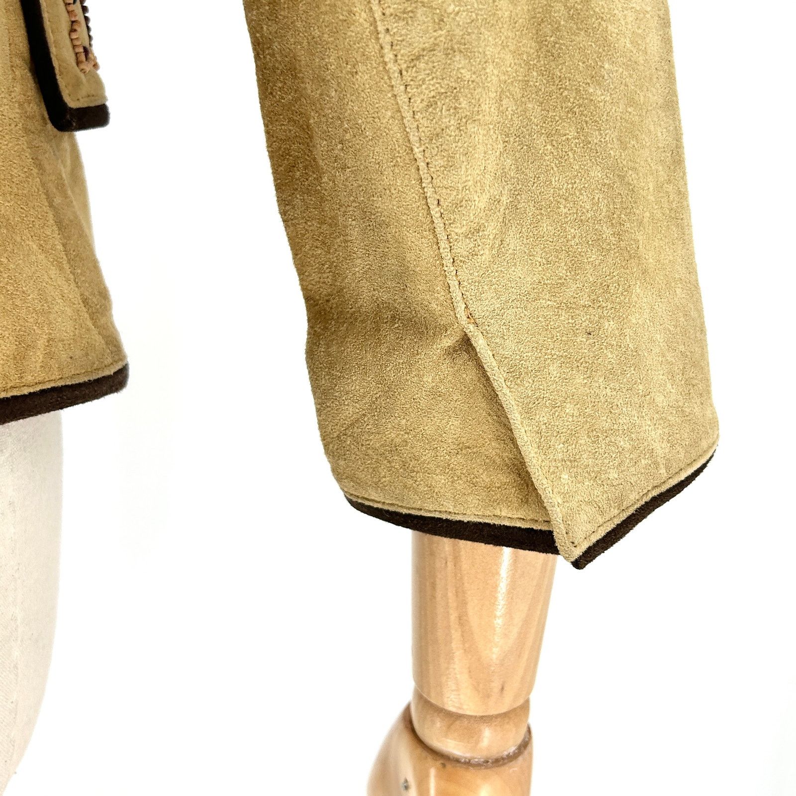 Vintage 90s Margaret Godfrey Tan Genuine Suede Beaded Western Blazer Size S / US 4 / IT 40 - 6 Thumbnail