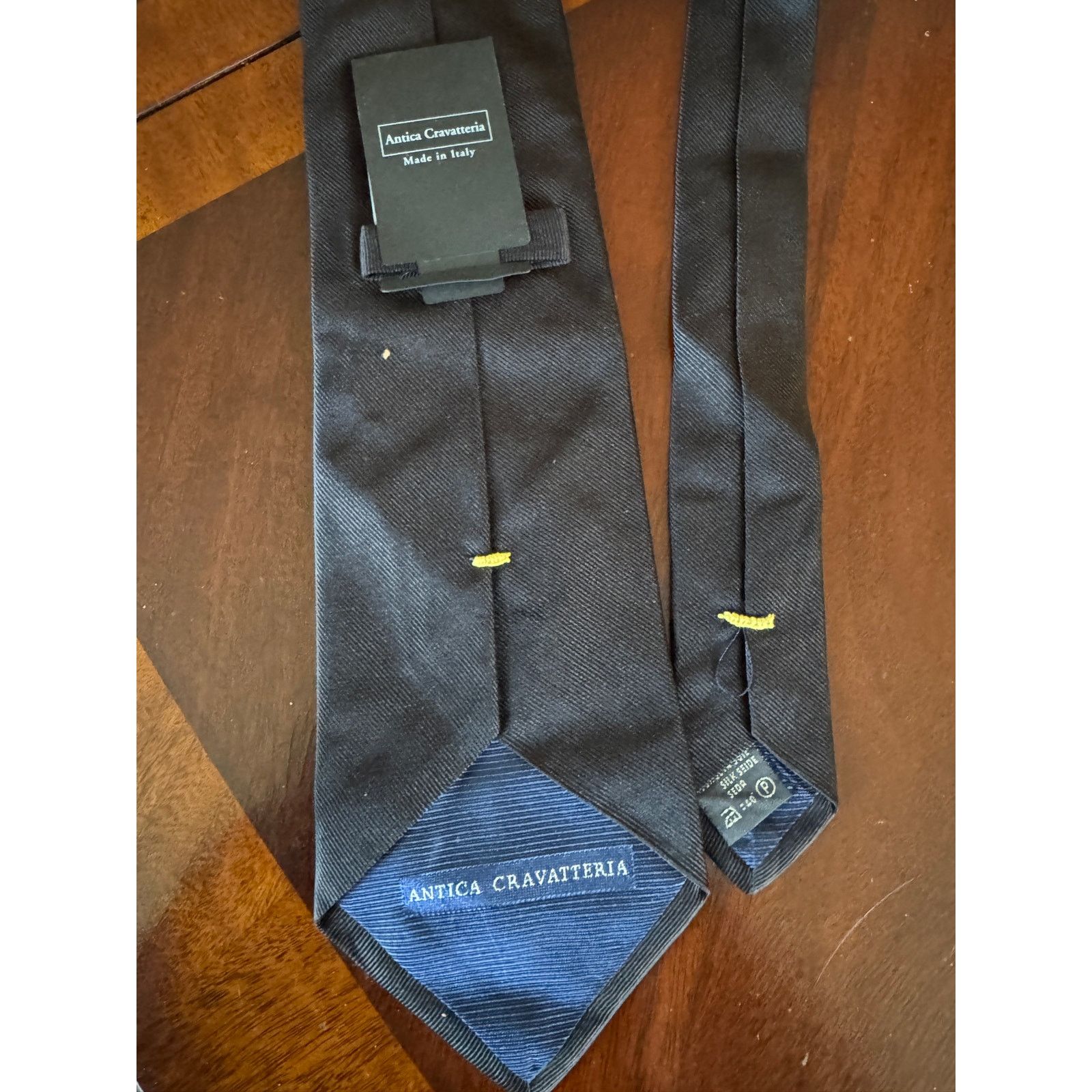 Beretta NWT Italy Antica Cravatteria Black Tie Men's 100% Silk Tie Size ONE SIZE - 7 Thumbnail