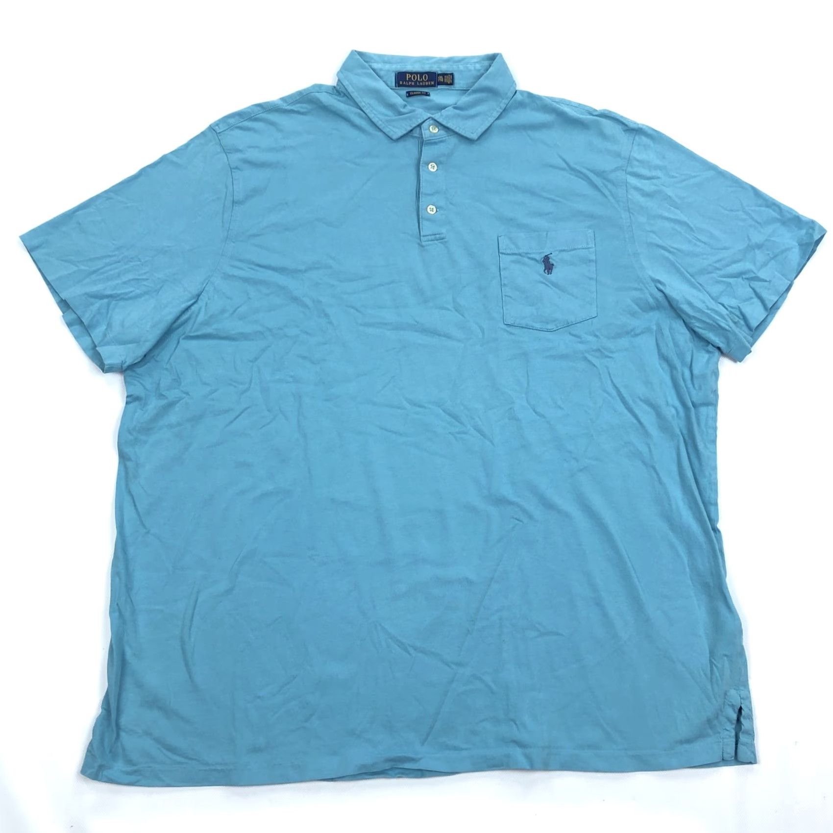 Polo Ralph Lauren Polo Ralph Lauren Polo Shirt Mens XXL Aqua Blue Classic Fit Short Sleeve Pocket Polo Shirt Size US XXL / EU 58 / 5 - 2 Thumbnail