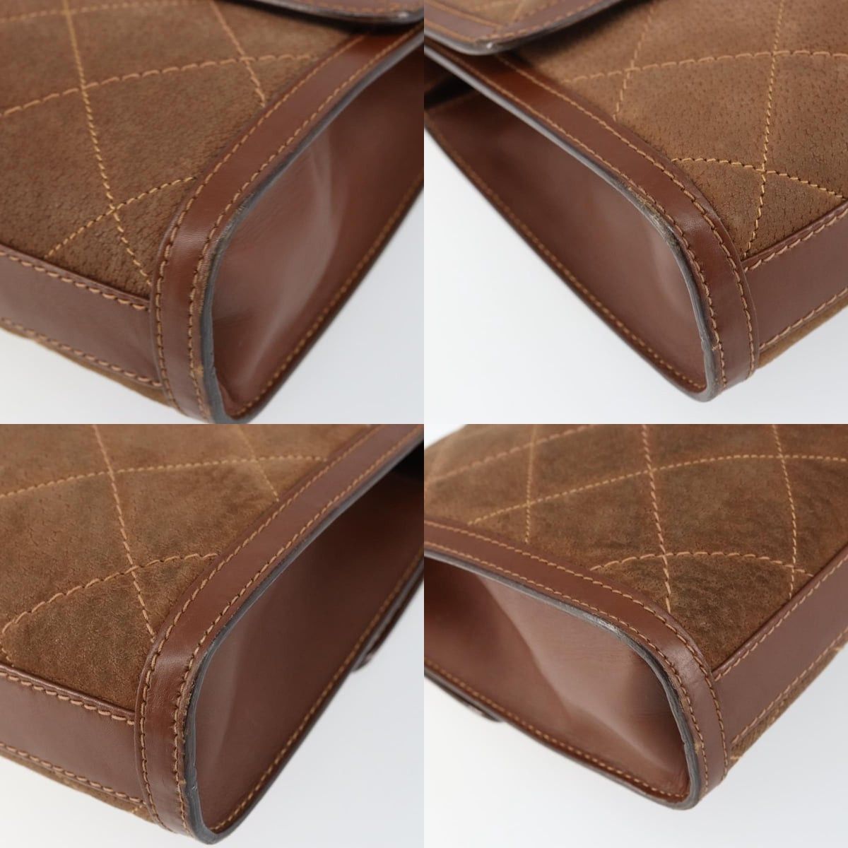 Gucci GUCCI Shoulder Bag Suede Leather Brown Gold Size ONE SIZE - 10 Thumbnail