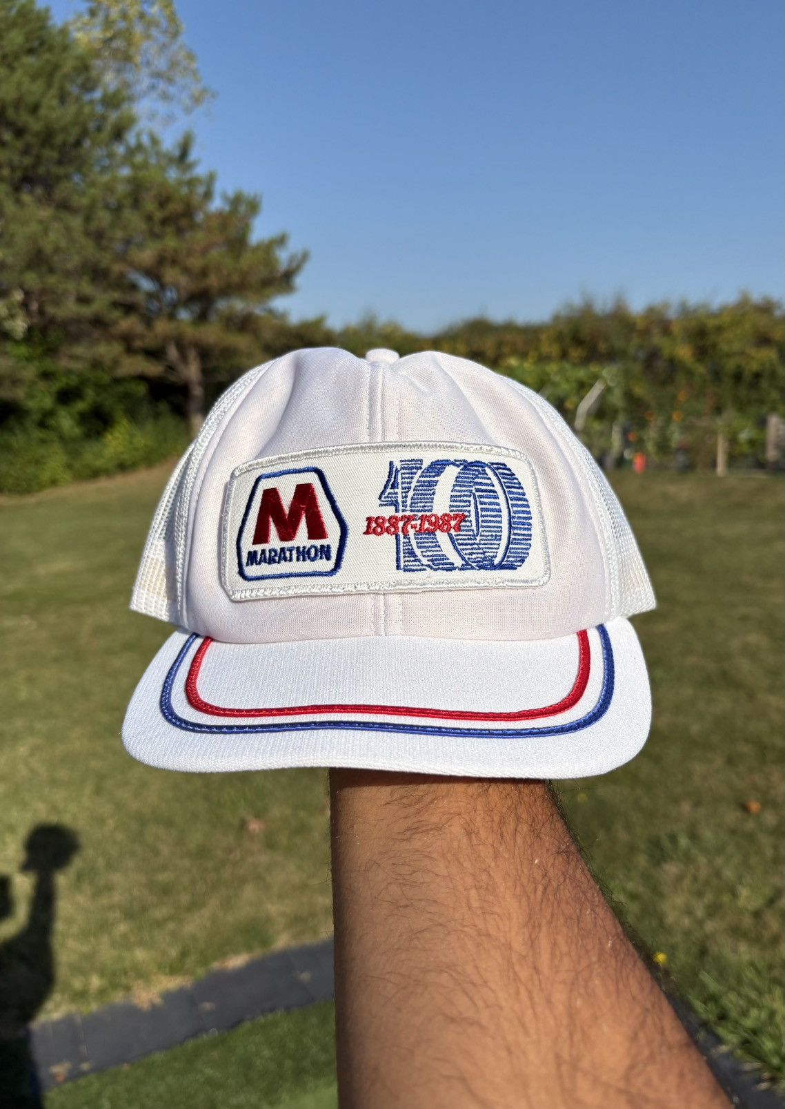 Other Marathon Gas 1987 Vintage 80s White Snapback Trucker Hat Cap Size ONE SIZE - 1 Thumbnail