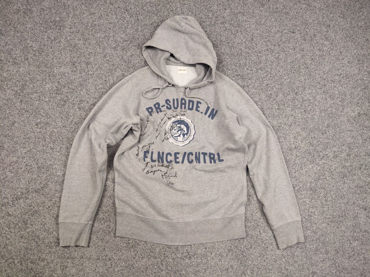 Diesel Vintage Diesel Logo Gray Hoodie Y2K Style Size US M / EU 48-50 / 2 - 12 Thumbnail