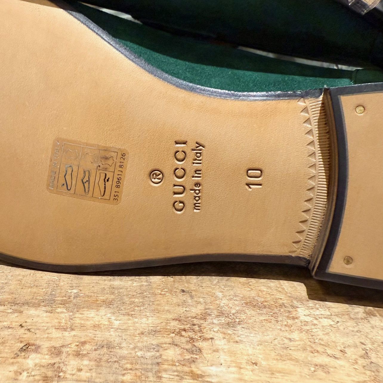 Gucci Gucci Green Suede Jordaan Horsebit Accent Loafers Size US 11 / EU 44 - 8 Thumbnail