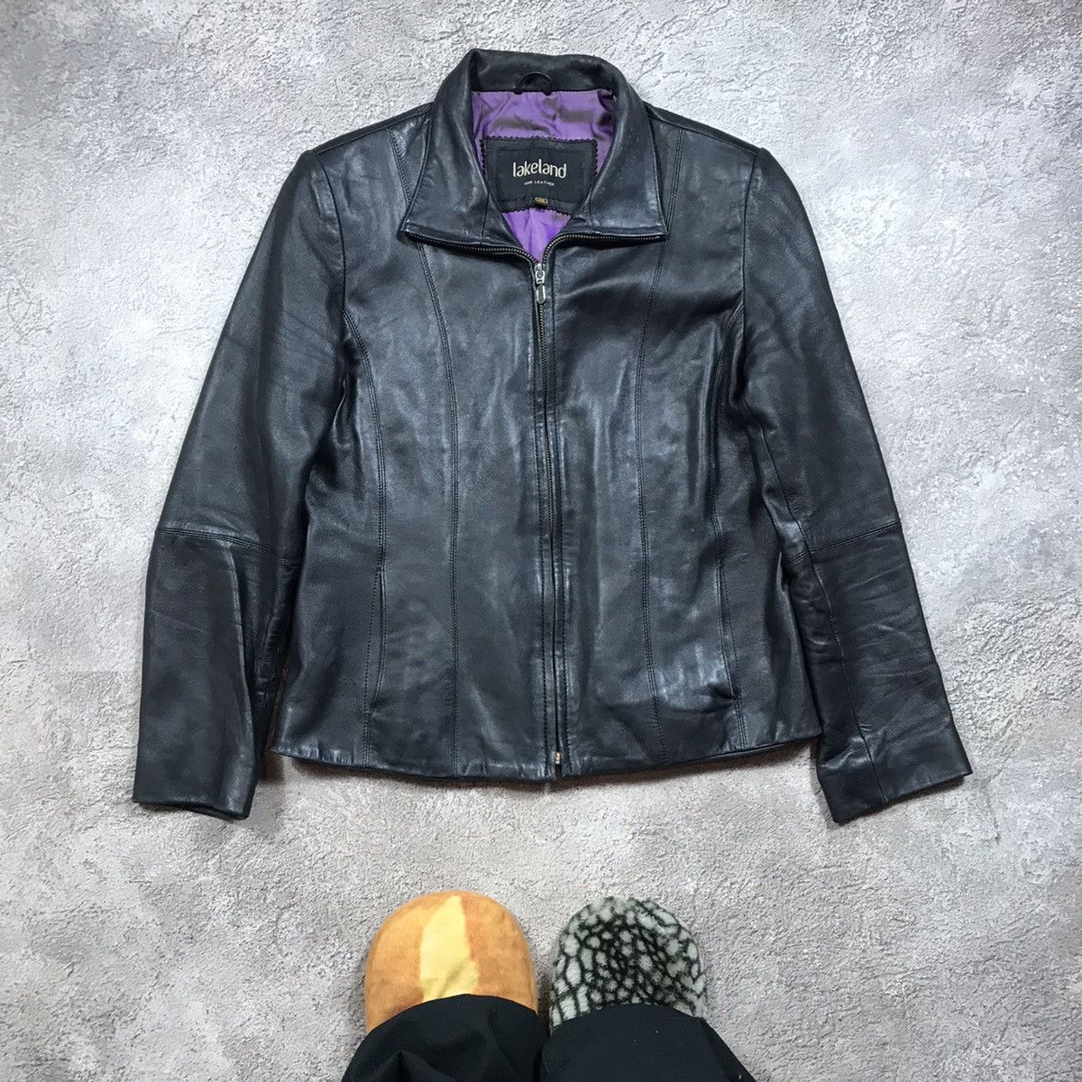 Vintage Vintage 90s Faded Black Leather Jacket Streetwear Slim M Size M / US 6-8 / IT 42-44 - 1 Thumbnail