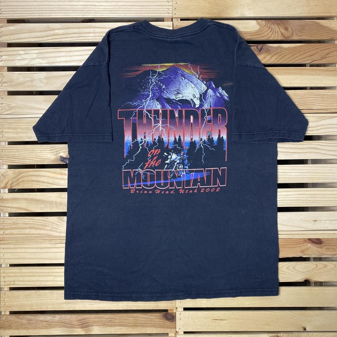 Gildan Vintage Thunder on Mountain 2002 Black Biker Tee Size Large Size US L / EU 52-54 / 3 - 1 Thumbnail