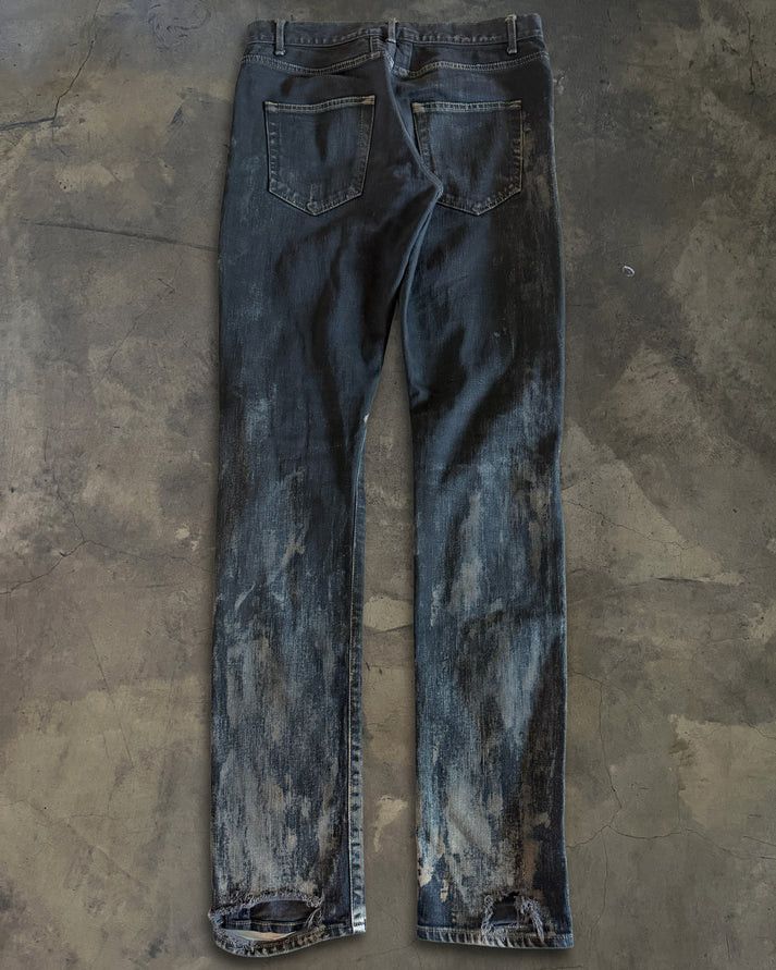Saint Laurent Paris SAINT LAURENT FW2014 RUNWAY OIL STAIN JEANS Size US 30 / EU 46 - 4 Thumbnail
