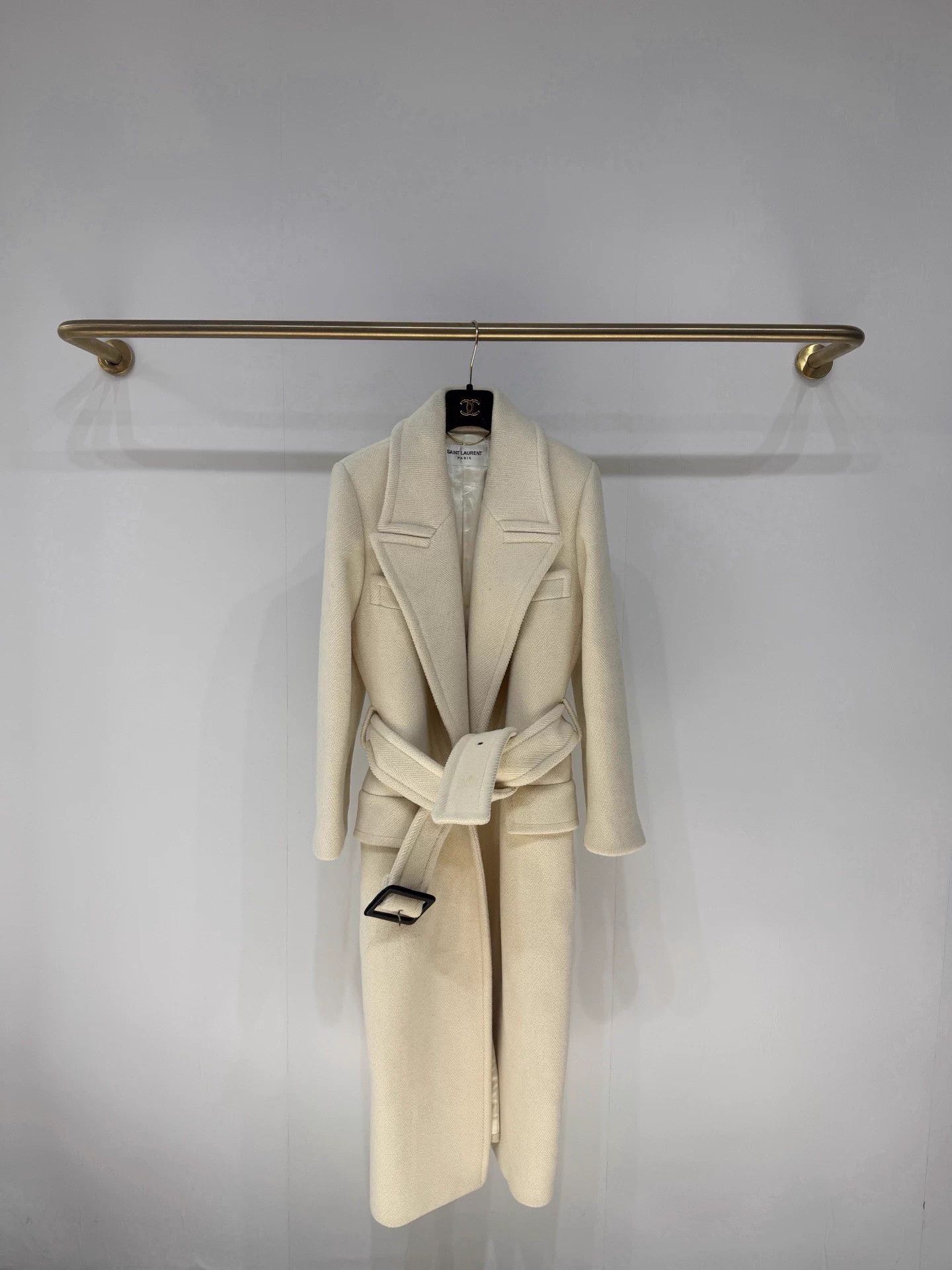 Saint Laurent Paris SLP ivory classic heavyweight wool coat 99 new Size ONE SIZE - 1 Thumbnail