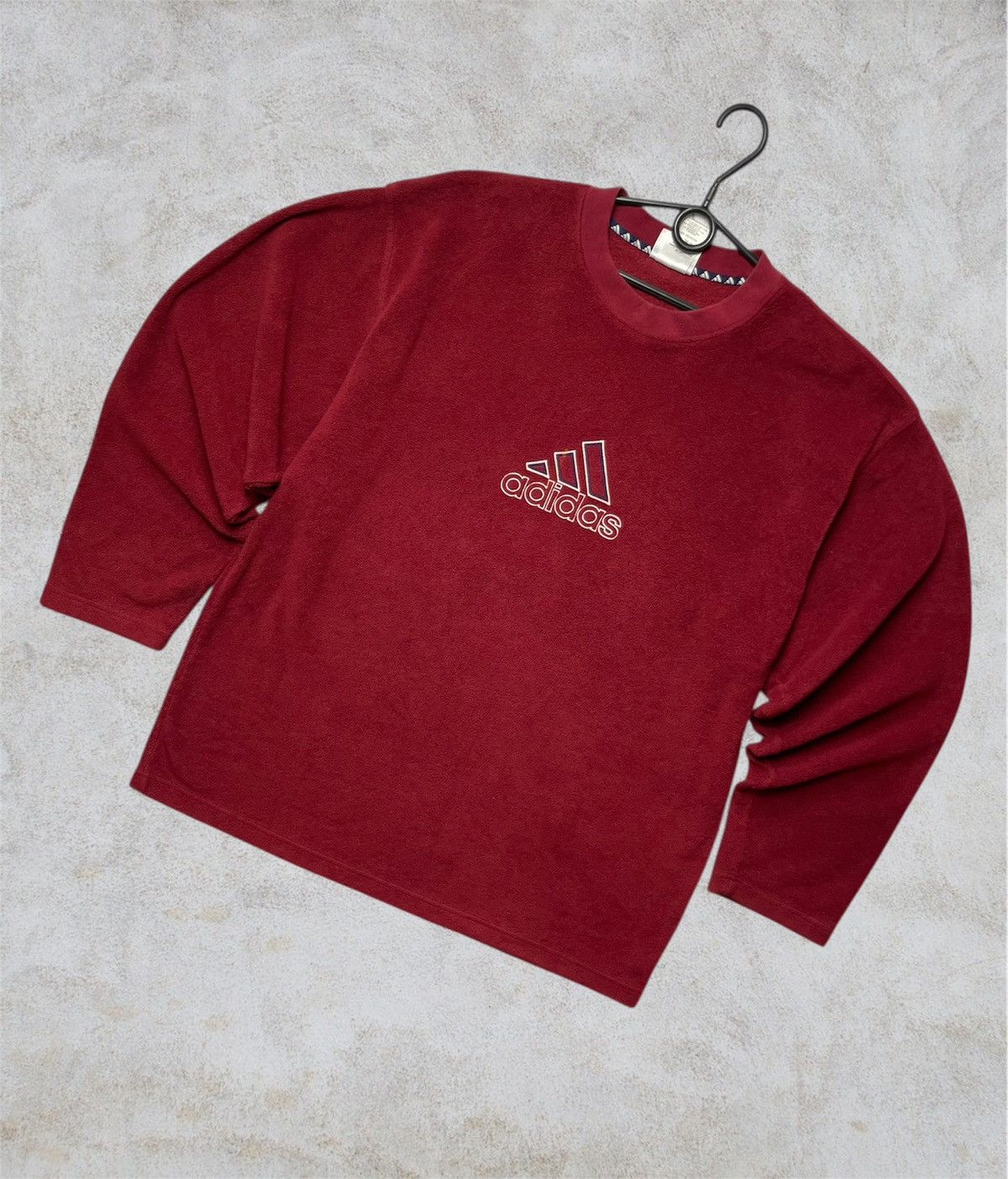 Adidas Adidas big logo vintage fleece sweatshirt size L large Size US L / EU 52-54 / 3 - 1 Thumbnail