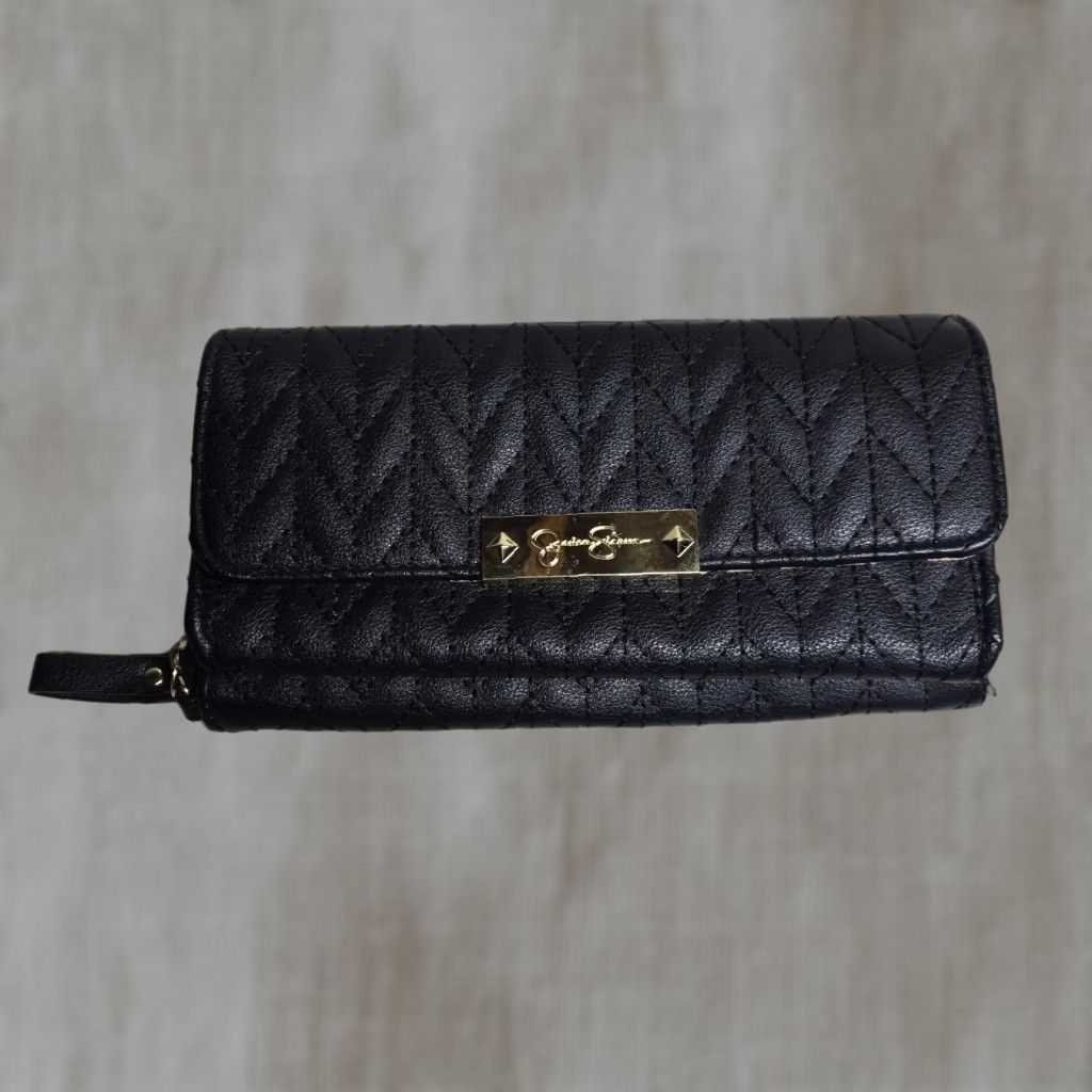 Jessica Simpson Jessica Simpson Wallet Black Faux Leather Snap Clutch Organizer One Size Women Wallet Size ONE SIZE - 1 Thumbnail
