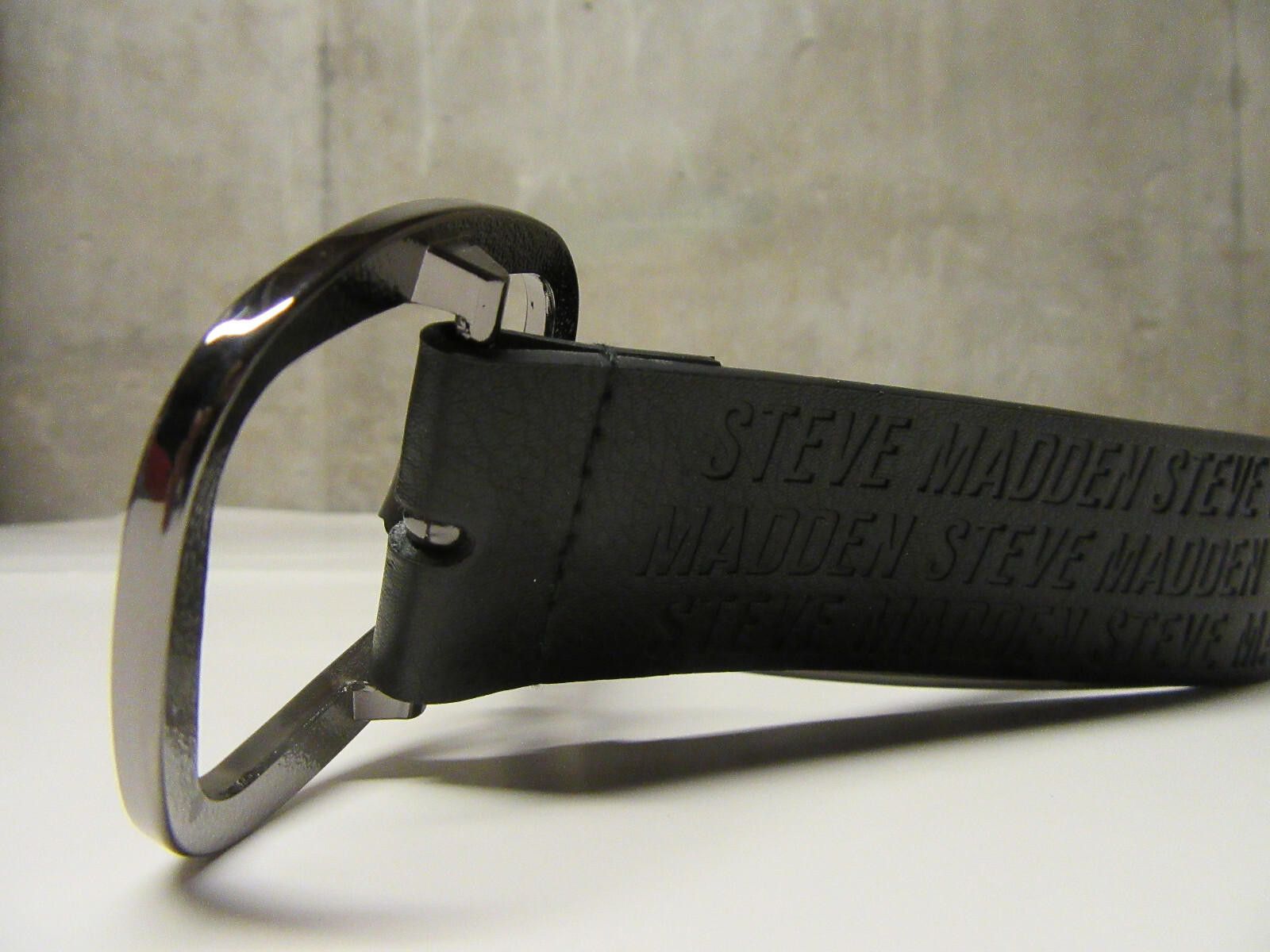 Steve Madden Steve Madden Signature Logo Womens Belt Black Size XL Size ONE SIZE - 4 Thumbnail