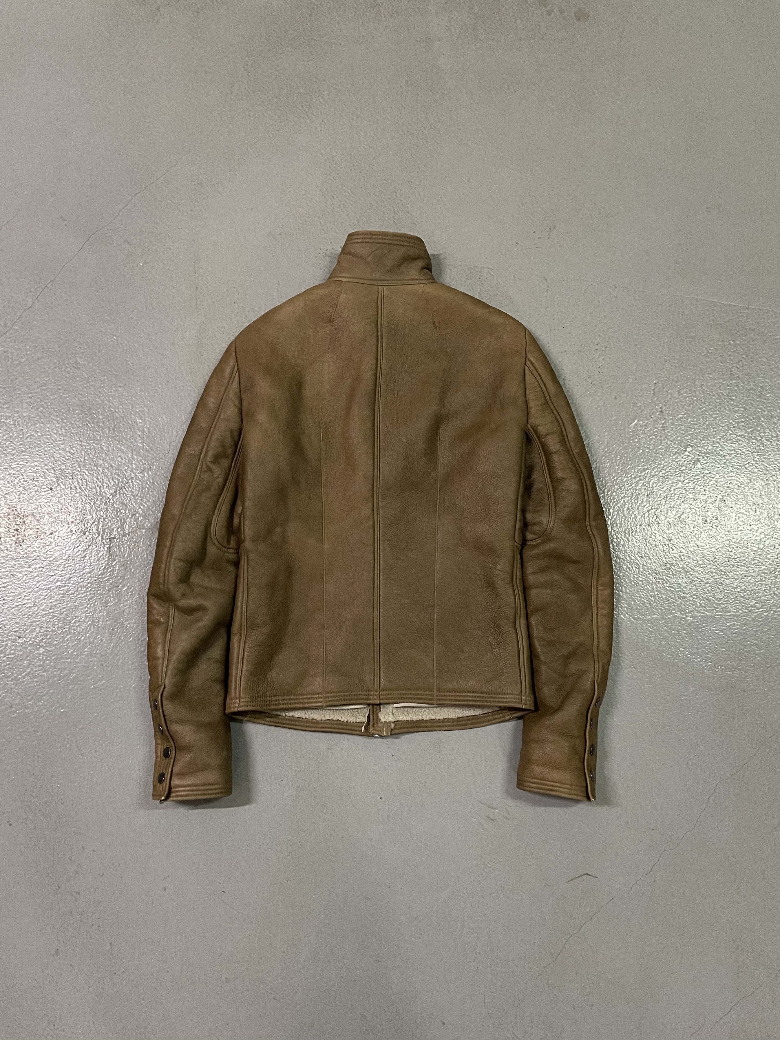 Rick Owens Rick Owens Blistered Lamb Leather Shearling Bauhaus Jacket Size US M / EU 48-50 / 2 - 2 Thumbnail