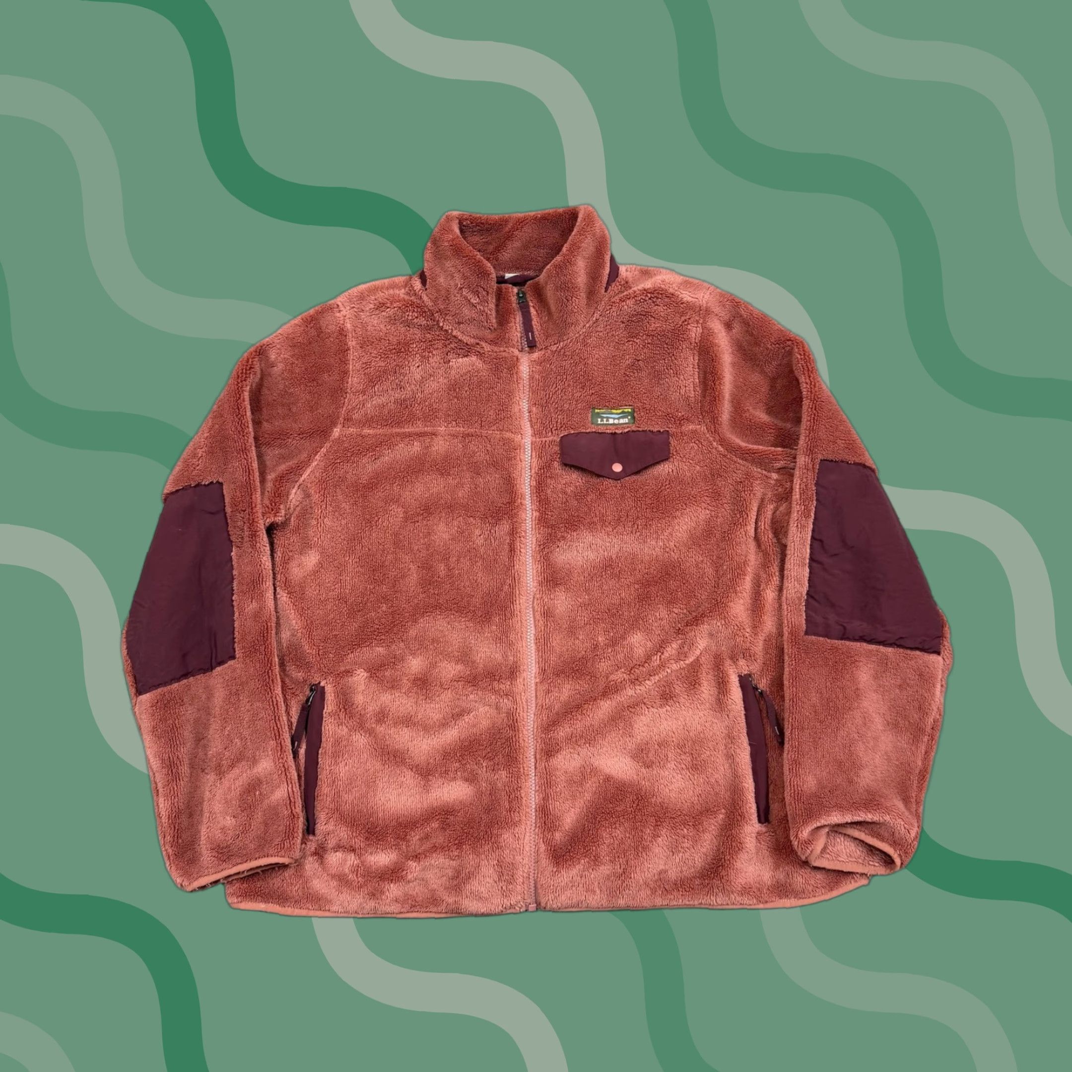 Vintage L.L. Bean Fleece Jacket Womens 1X Pink Full Zip Soft Plush Collared Pockets Size XL / US 12-14 / IT 48-50 - 1 Thumbnail