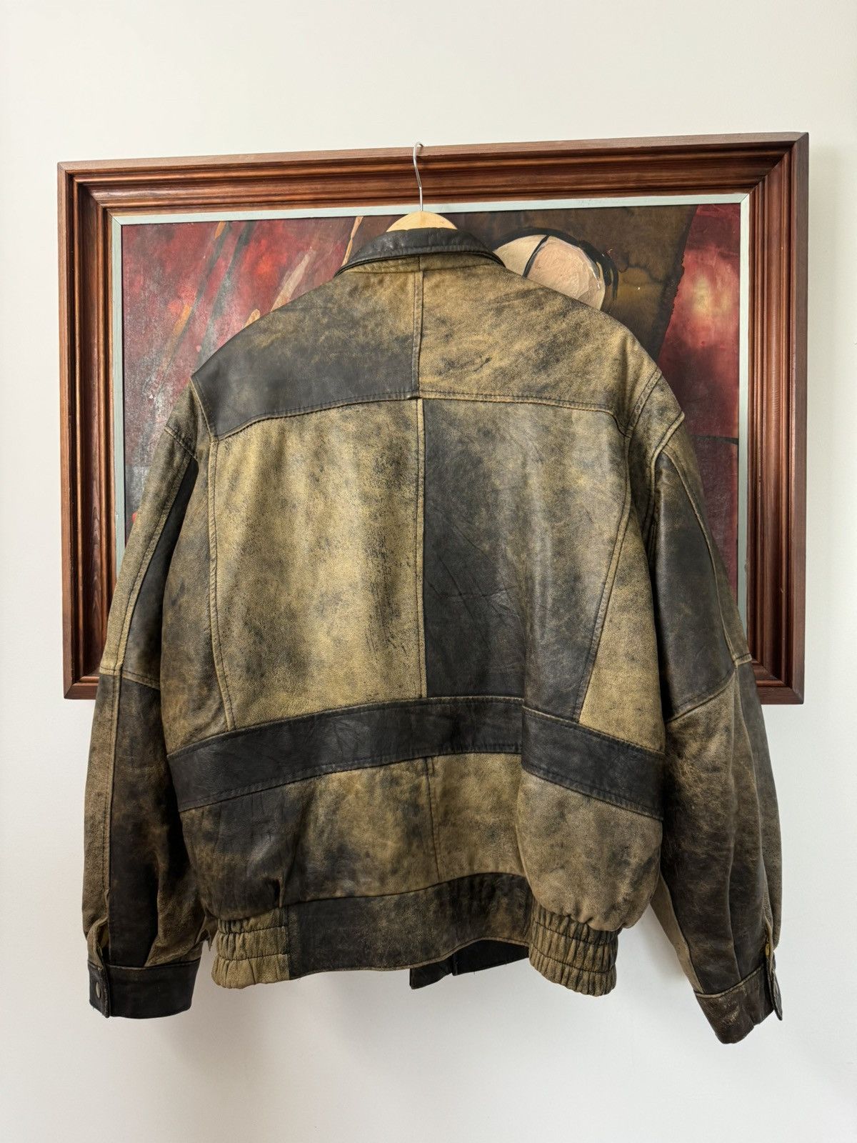 Vintage Rare Vintage 90s leather jacket Brown faded washed Japanese Size US L / EU 52-54 / 3 - 2 Thumbnail