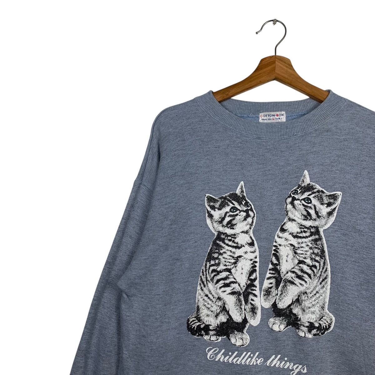 Other Childlike Things Poncho Cats Graphics Sweater #1679-C75 Size US L / EU 52-54 / 3 - 6 Thumbnail