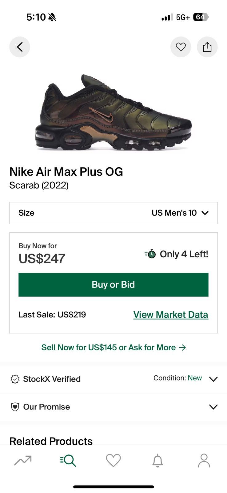 Nike Nike Air Max Plus OG “Scarab” 2022 Size US 10.5 / EU 43-44 - 17 Thumbnail