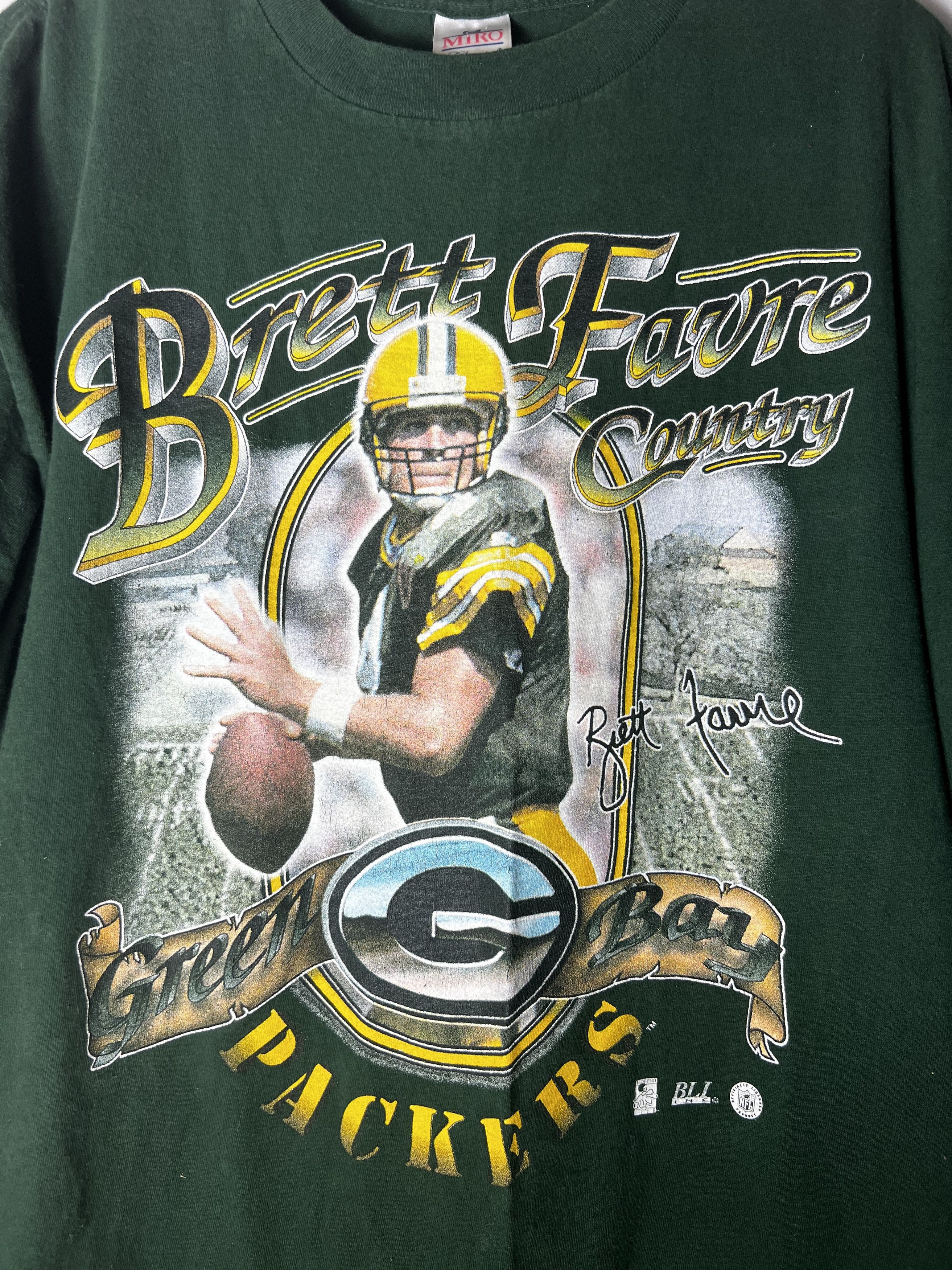 Vintage Vintage 1990's Brett Favre Country Green Bay Packers T-shirt Size US L / EU 52-54 / 3 - 2 Thumbnail