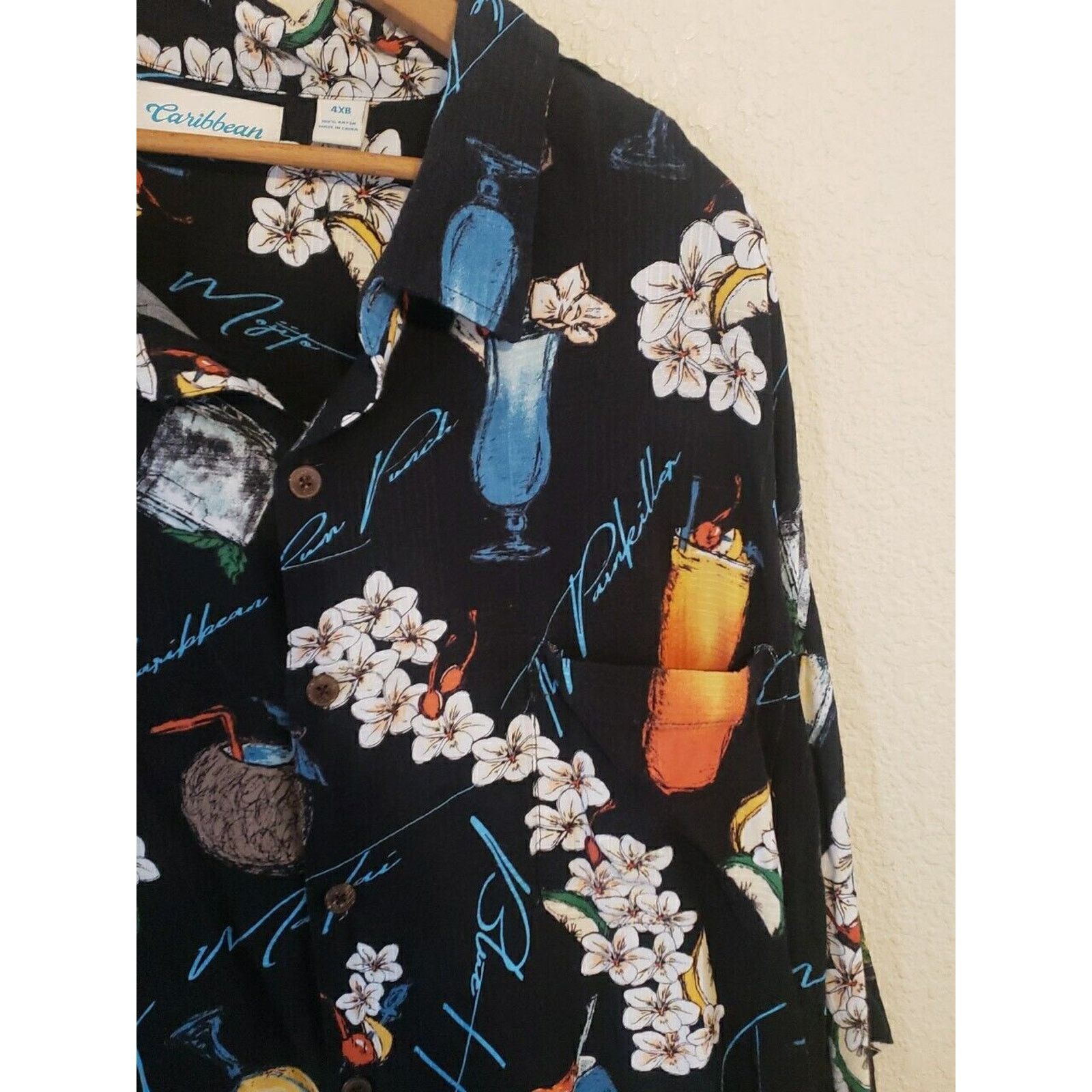 Caribbean Men 4XB Caribbean Hawaiian Shirt Tiki Bar cocktail Shirt Size US XXL / EU 58 / 5 - 2 Thumbnail