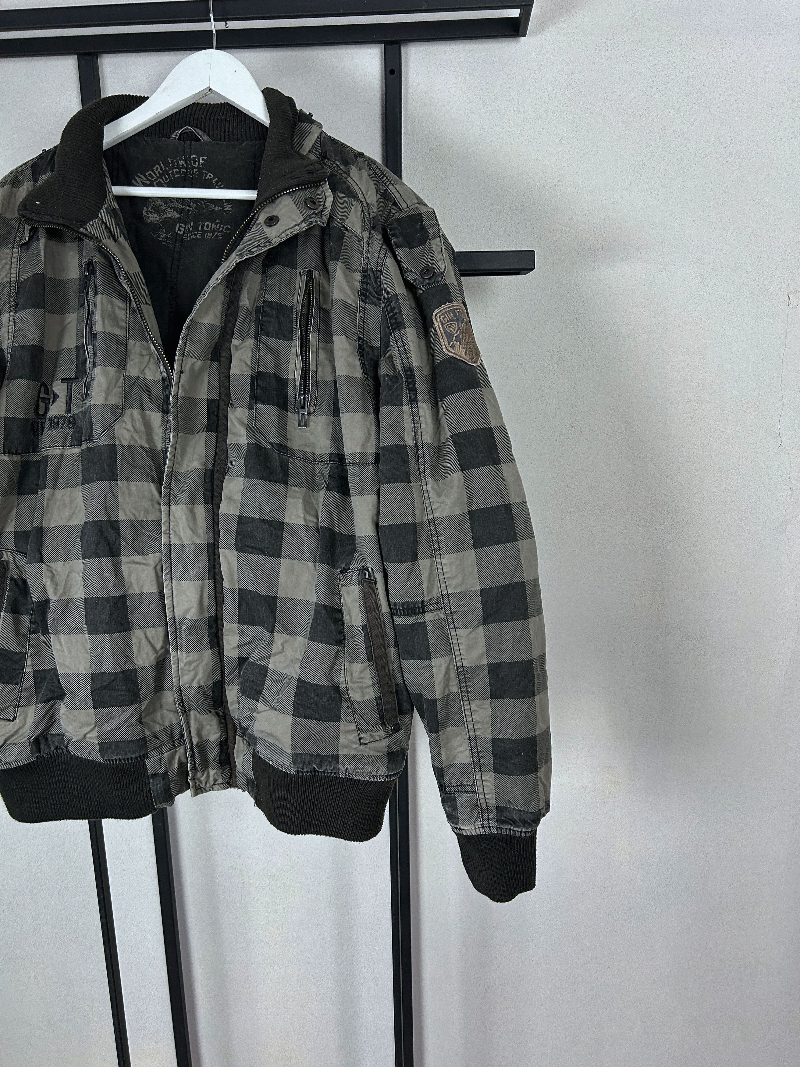 Vintage Vintage Plaid Bomber Jacket Grey Black Check Y2K Streetwear Size US L / EU 52-54 / 3 - 4 Thumbnail