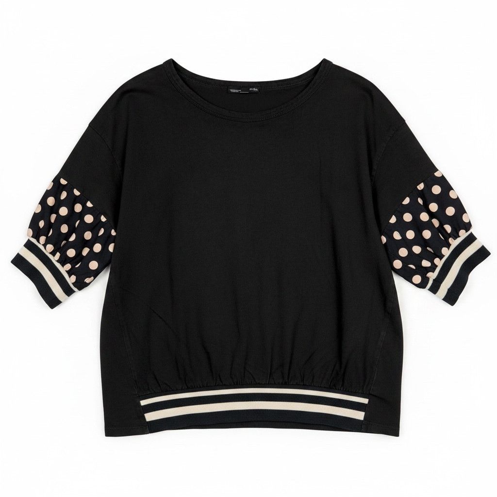 Zara Zara Oversized Womens Med Contrasting Polka Dot Striped Top Size M / US 6-8 / IT 42-44 - 1 Thumbnail