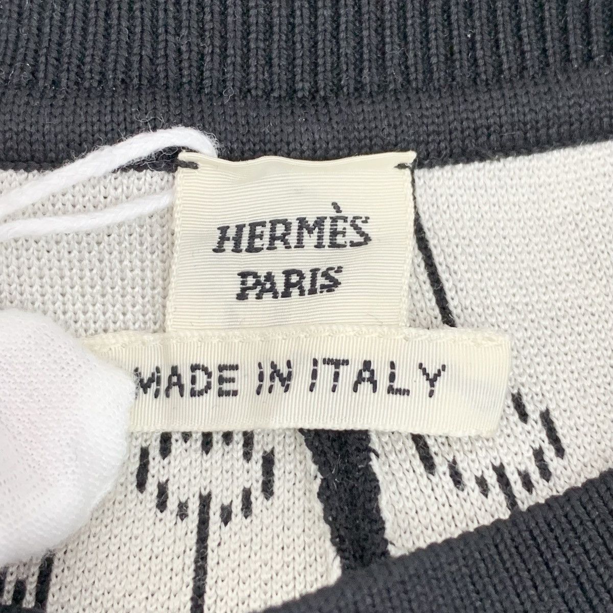 Hermes Hermes Black All-over Print Cuffed Knit Pants K26WX Size 27" / US 4 / IT 40 - 6 Thumbnail