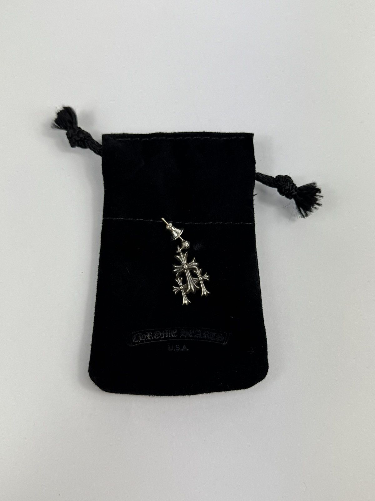 Chrome Hearts TRIPLE CROSS SILVER SINGLE EARRINGS Size ONE SIZE - 5 Thumbnail