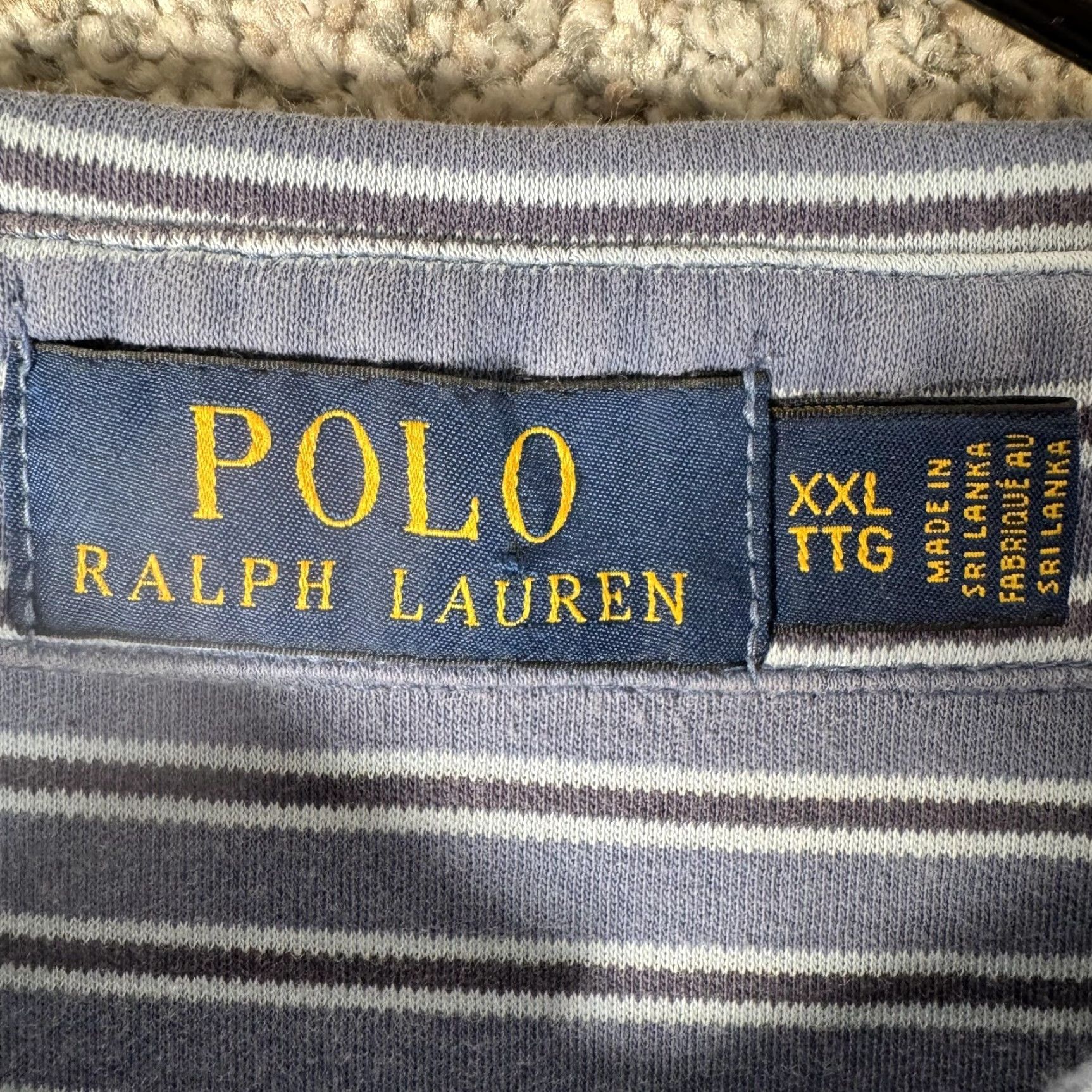 Polo Ralph Lauren VINTAGE Polo Ralph Lauren Polo Shirt 2XL Preppy Golf Quiet Luxury Country Club Old Money Mens Short Sleeve Striped Blue 100% Cotton Polo Size US XXL / EU 58 / 5 - 5 Thumbnail
