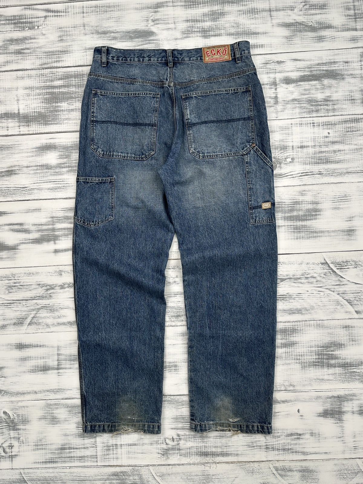 Ecko Unltd. ECKO UNLTD. Big Logo Baggy Distressed Cargo Jeans Pants Size US 34 / EU 50 - 2 Thumbnail