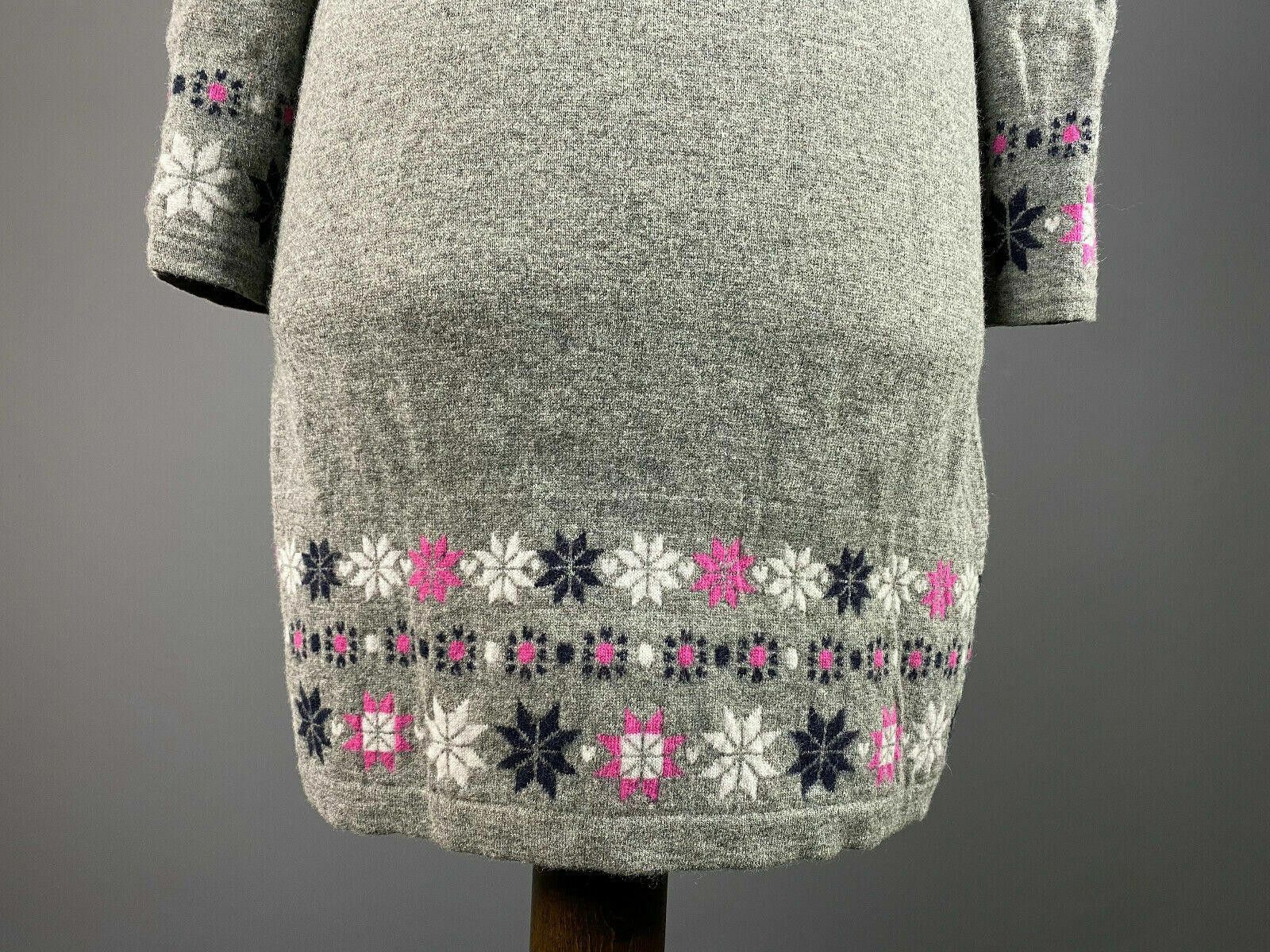 Designer Laura Ashley Gray Floral Wool Sweater Dress US 8 UK 12 Size XL / US 12-14 / IT 48-50 - 9 Thumbnail