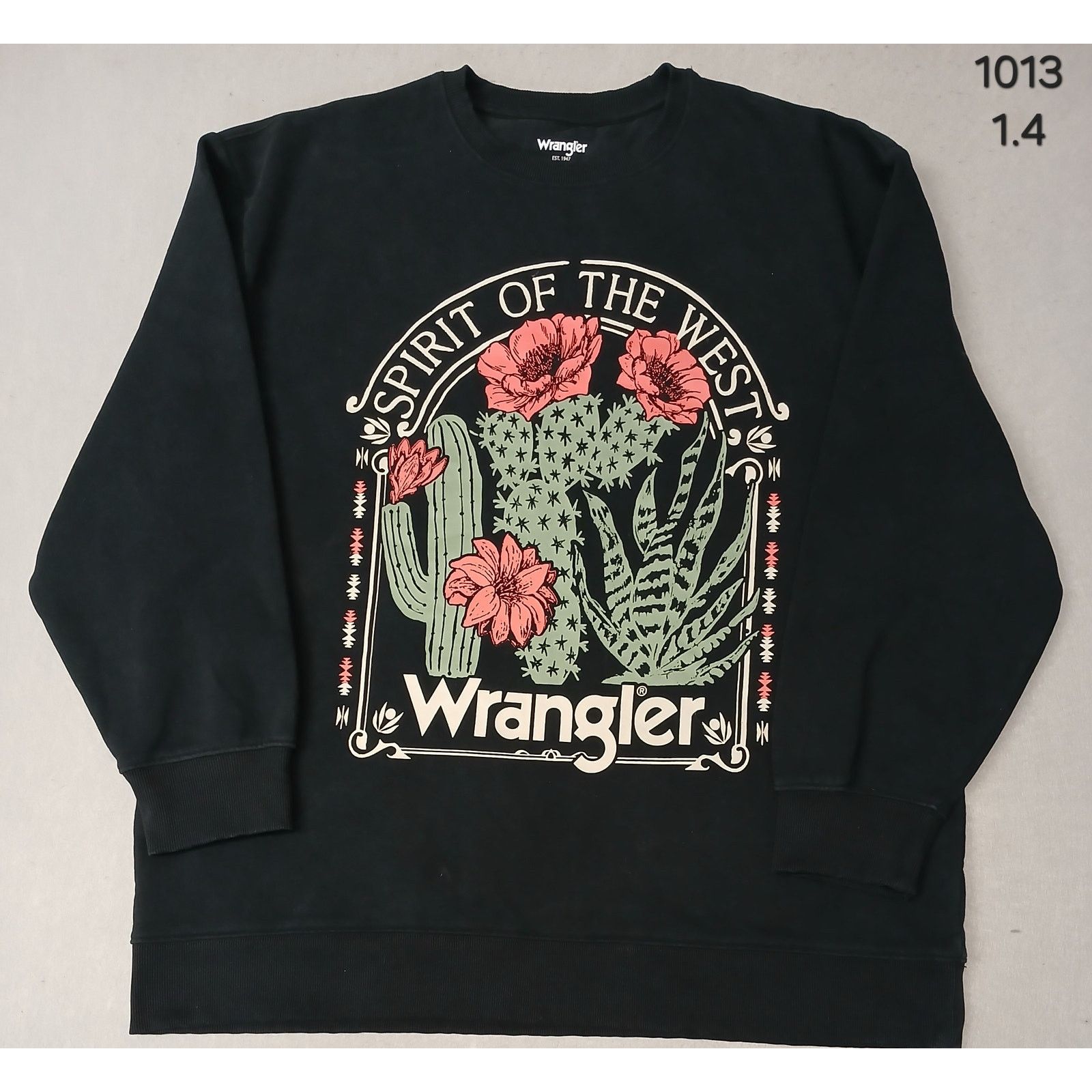 Wrangler Wrangler (Medium) Black Crew Neck Pullover Sweatshirt Size US M / EU 48-50 / 2 - 1 Thumbnail