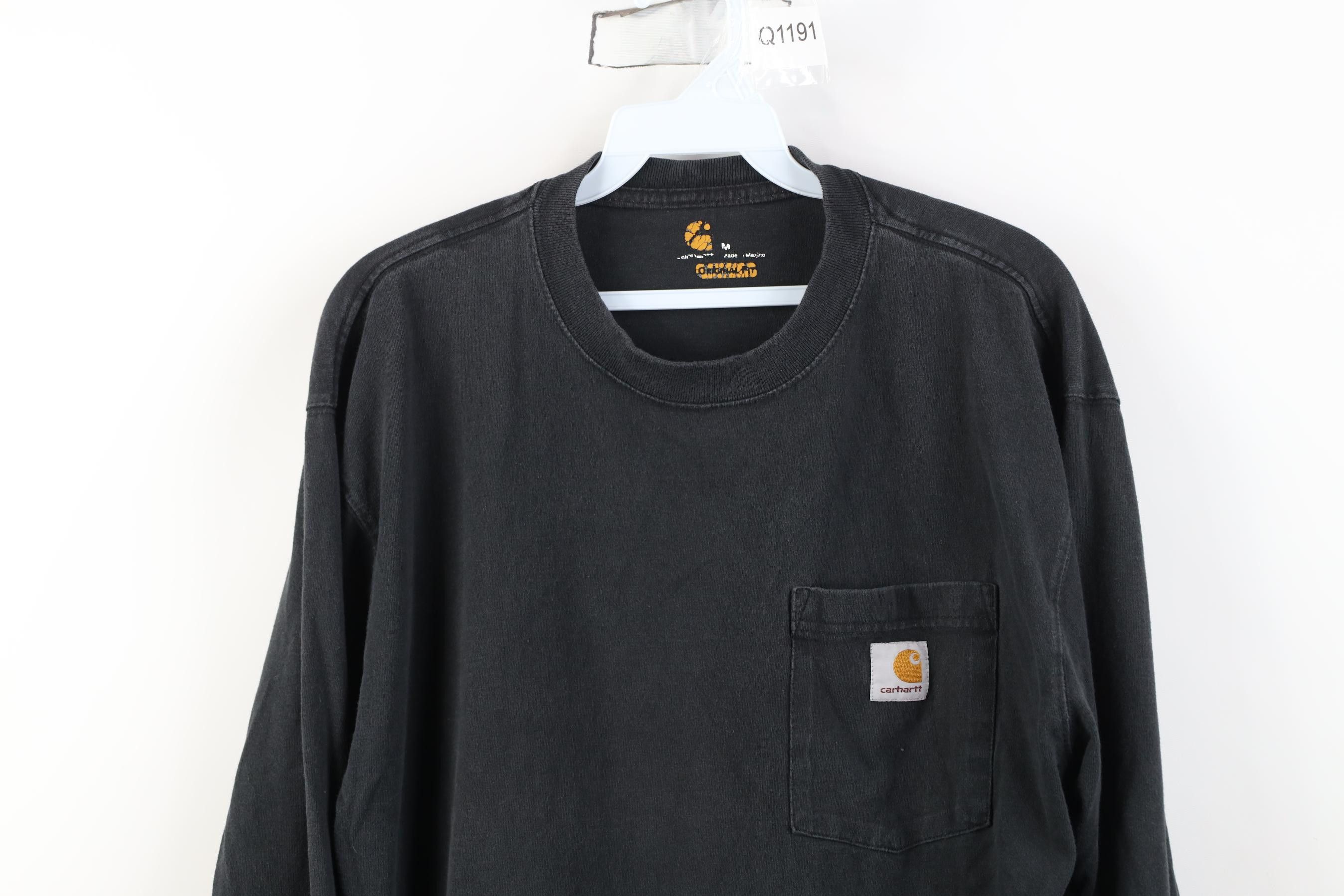 Carhartt Vintage Y2K Carhartt Long Sleeve Pocket T-Shirt Black Cotton Size US M / EU 48-50 / 2 - 2 Thumbnail