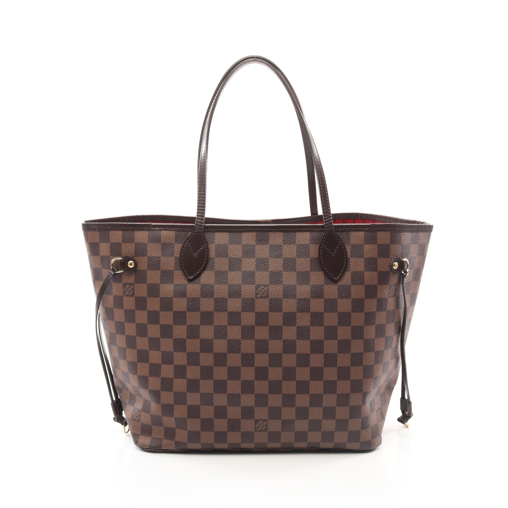 Louis Vuitton Louis Vuitton Neverfull Mm Damier Ebene Shoulder Bag Tote Leather Brown Size ONE SIZE - 1 Thumbnail