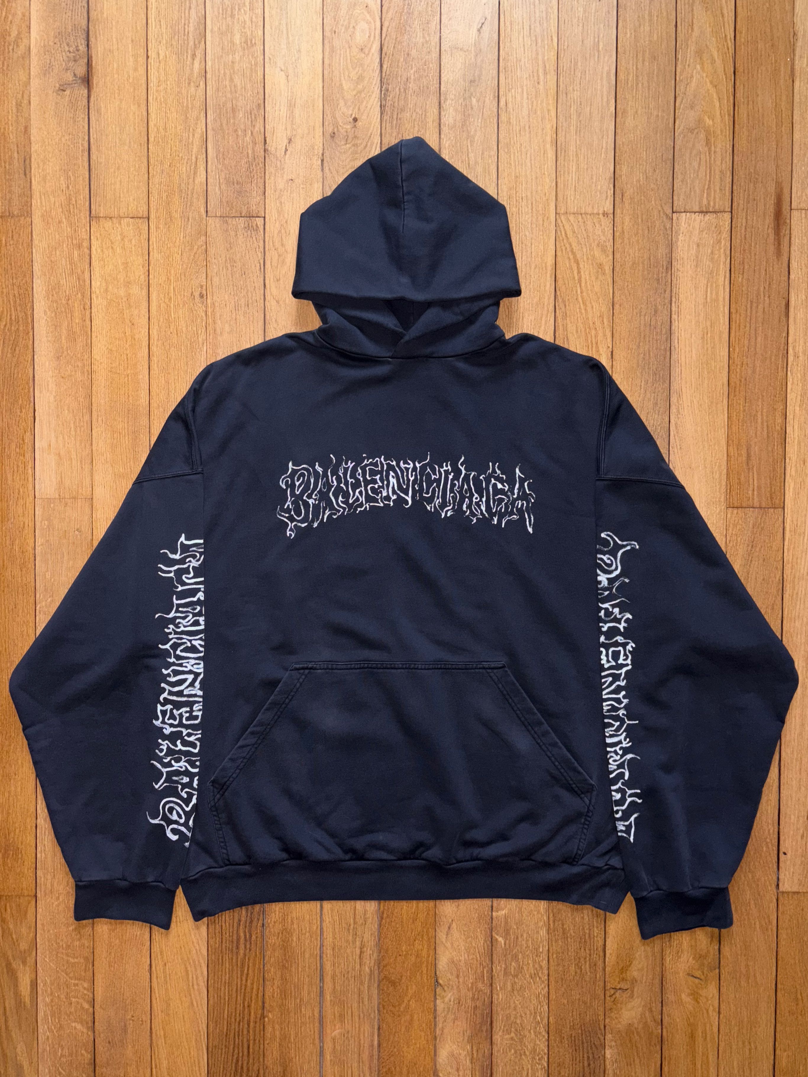 Balenciaga Balenciaga Metal Outline Logo Hoodie | Grailed