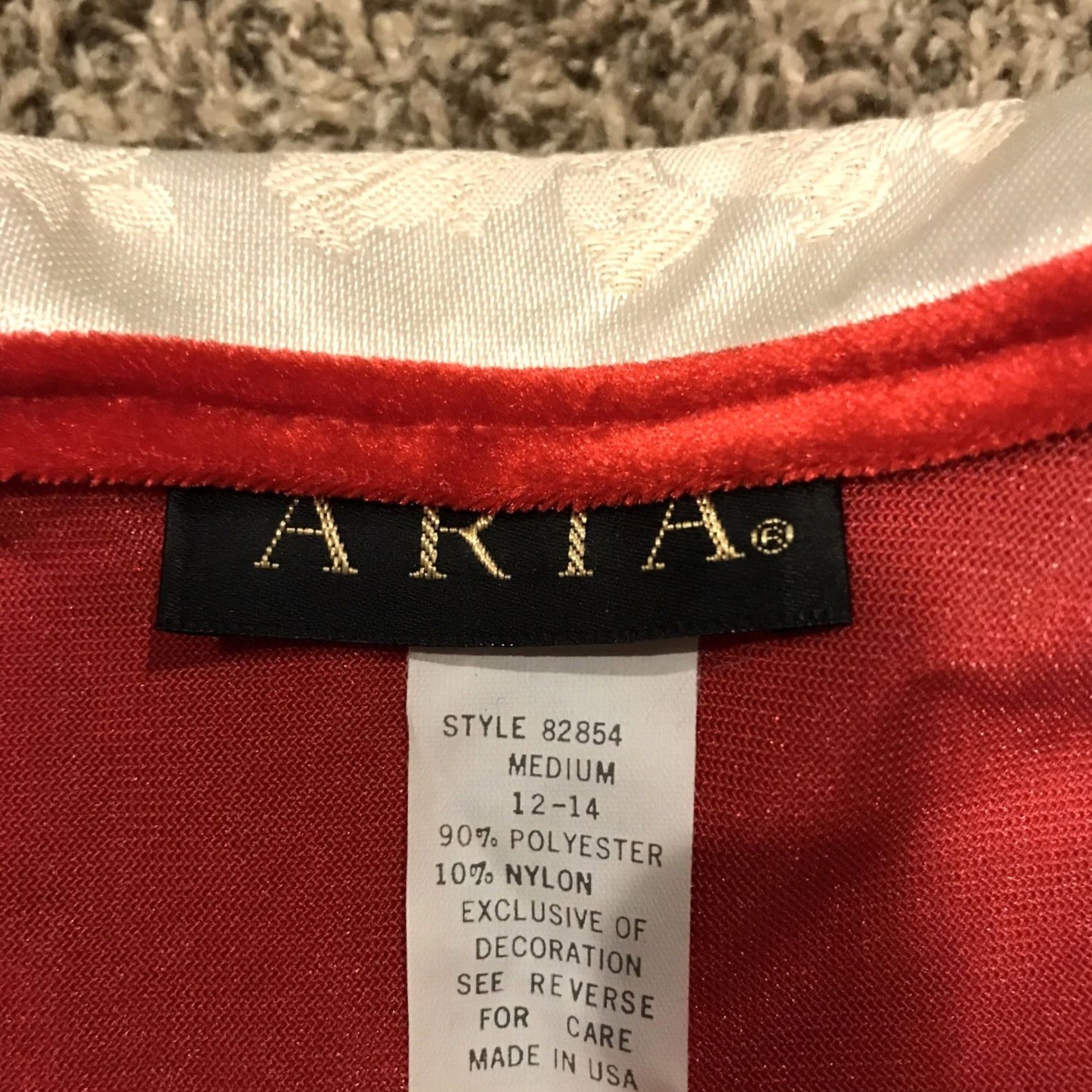 Ariat VINTAGE Aria House Coat womens M red velvet polyester vtg whote b20 Size M / US 6-8 / IT 42-44 - 2 Thumbnail