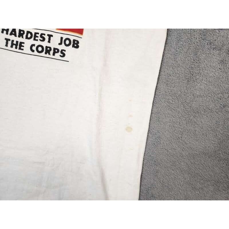 Fruit Of The Loom VINTAGE USMC Shirt Adult Womens Medium White Marine Wife Size US M / EU 48-50 / 2 - 2 Thumbnail