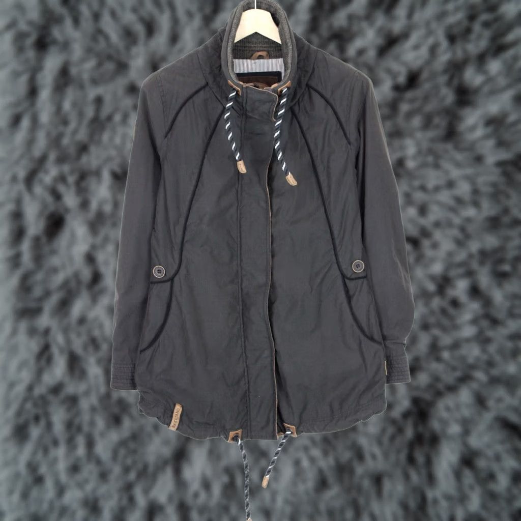 Vintage Naketano Jacket Women LARGE Roll Up Lightweight Full Zip Mid Length Grey Size L / US 10 / IT 46 - 1 Thumbnail