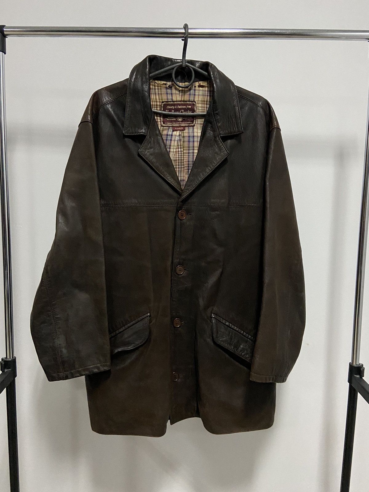 Marlboro classics leather jacket coat vintage brown