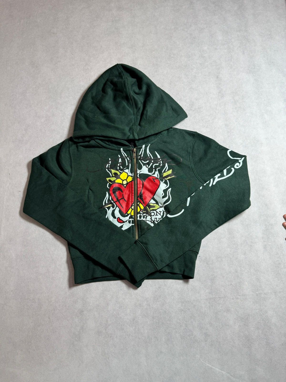 Ed Hardy Ed Hardy Women’s Dark Green Zipper Hoodie (Unworn) Size M / US 6-8 / IT 42-44 - 1 Thumbnail