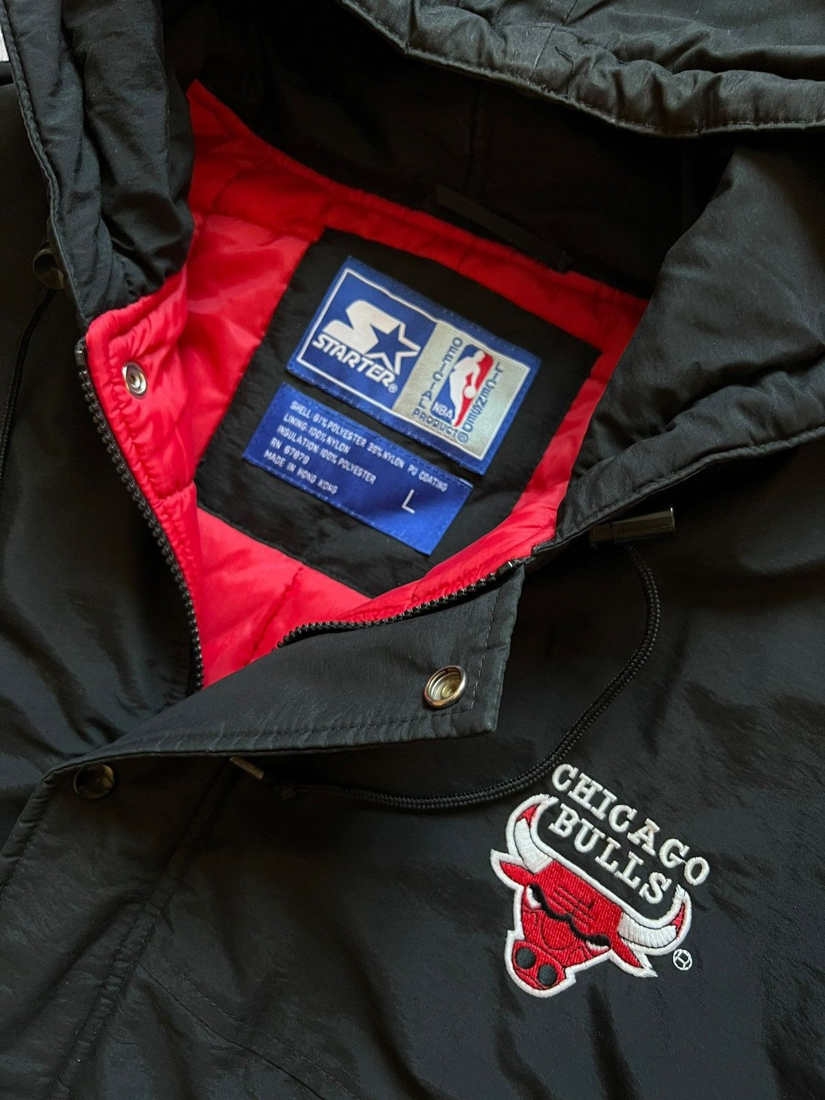 NBA × Starter CHICAGO BULLS VINTAGE HOODED JACKET NBA STARTER BOMBER Size US L / EU 52-54 / 3 - 10 Thumbnail