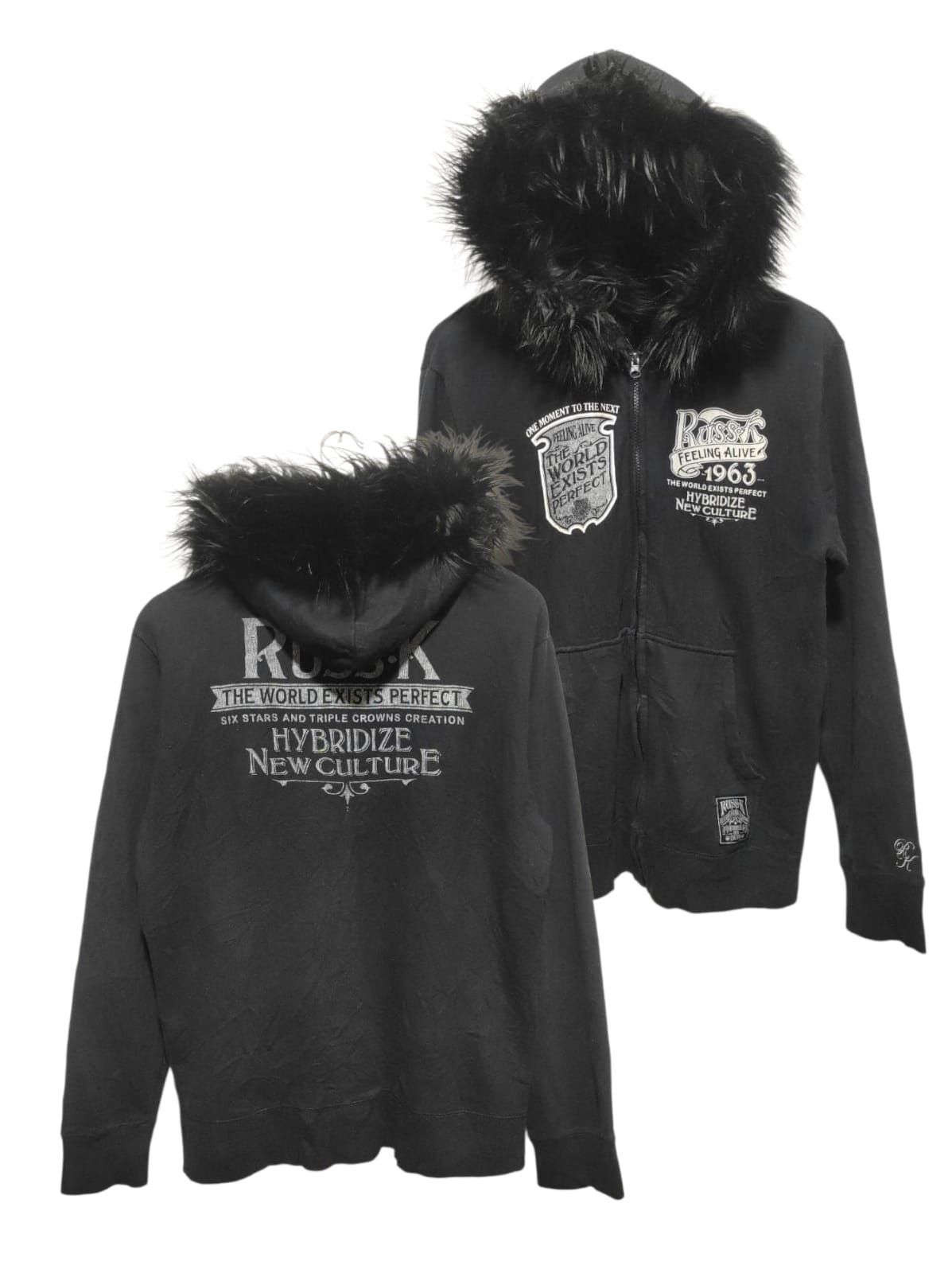 Japanese Brand Russ-K zipper fur hoodie ifsix LGB style Size US M / EU 48-50 / 2 - 2 Thumbnail