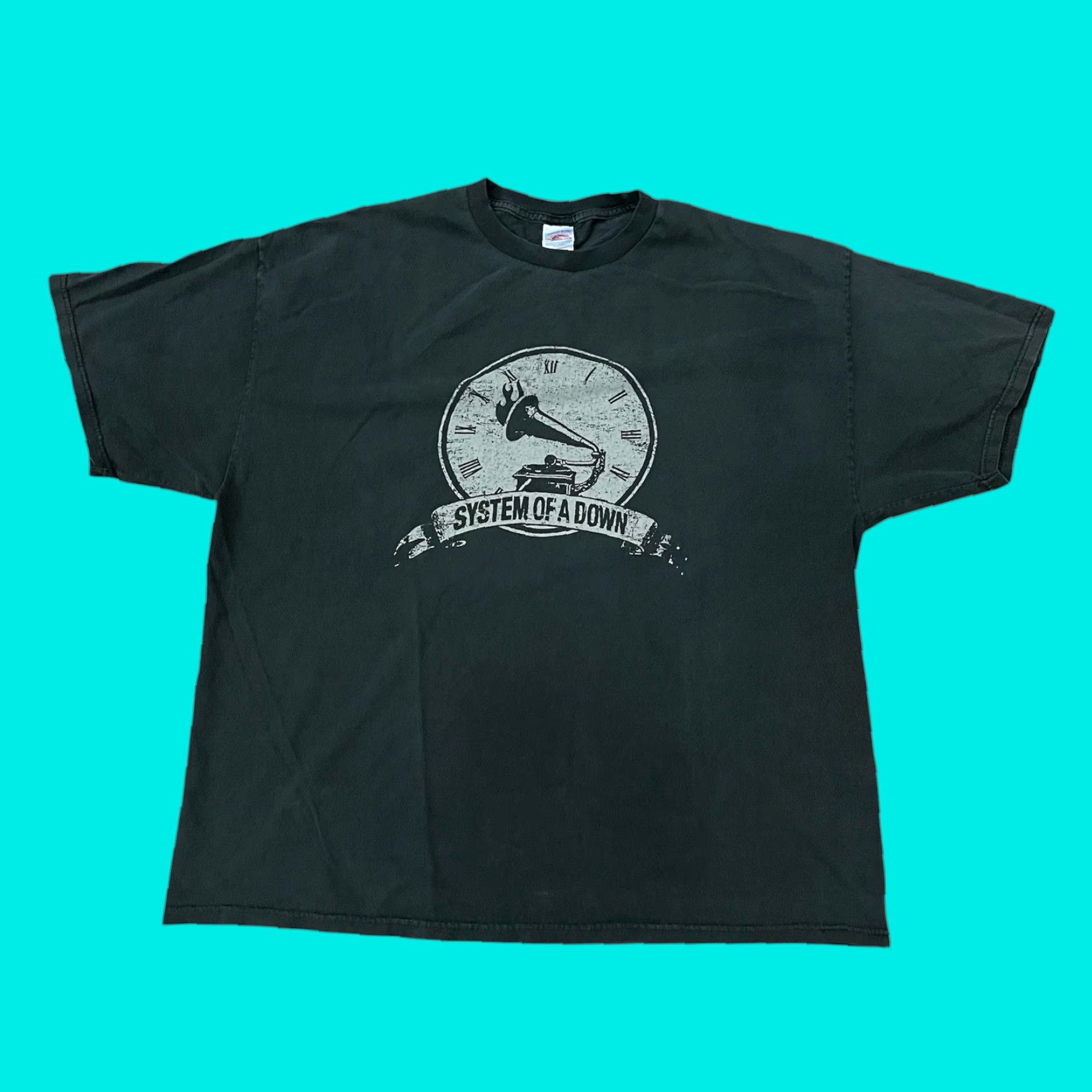 Vintage Bay Island Men's T-Shirt 2XL Black Rock Band Music Tour Y2K Heavy Metal SOAD Guitar Logo Size US XXL / EU 58 / 5 - 1 Thumbnail