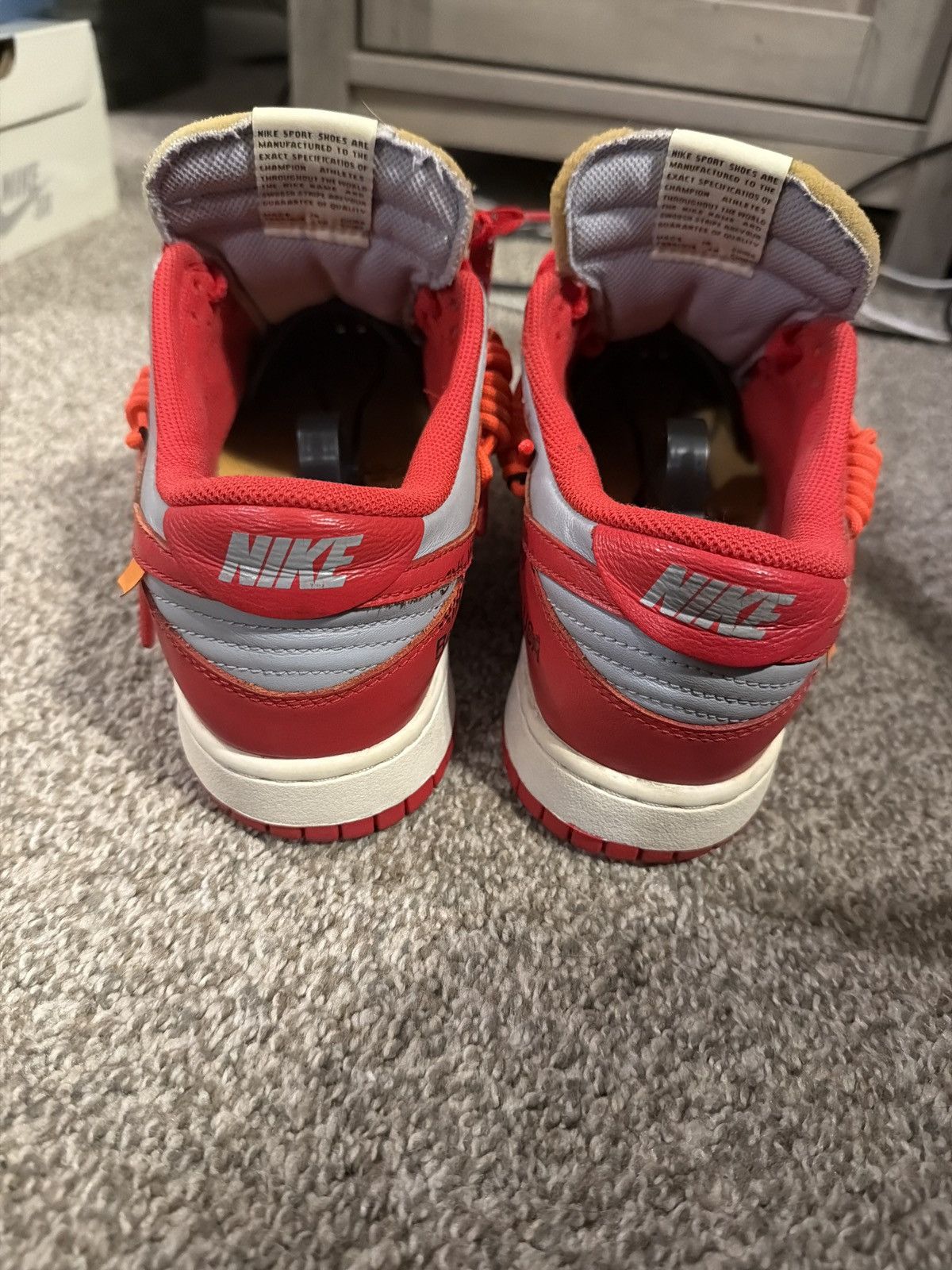 Nike × Off-White Nike off white dunk university red Size US 7.5 / EU 40-41 - 4 Thumbnail