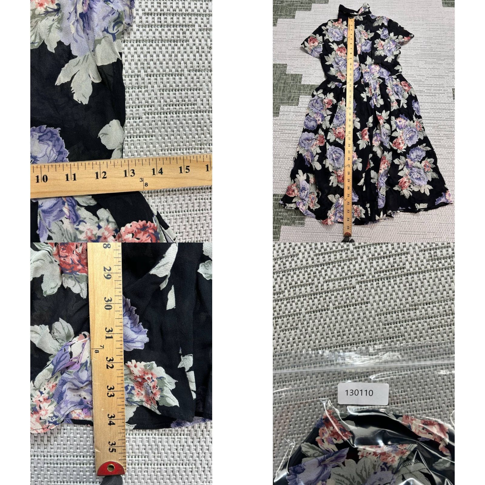 Reformation Reformation Shirt Dress Womens 4 Petie Black Floral Blouson Short Sleeve Collared Button Dress Party/Cocktail Casual 4 Womens Vintage No Size S / US 4 / IT 40 - 8 Thumbnail