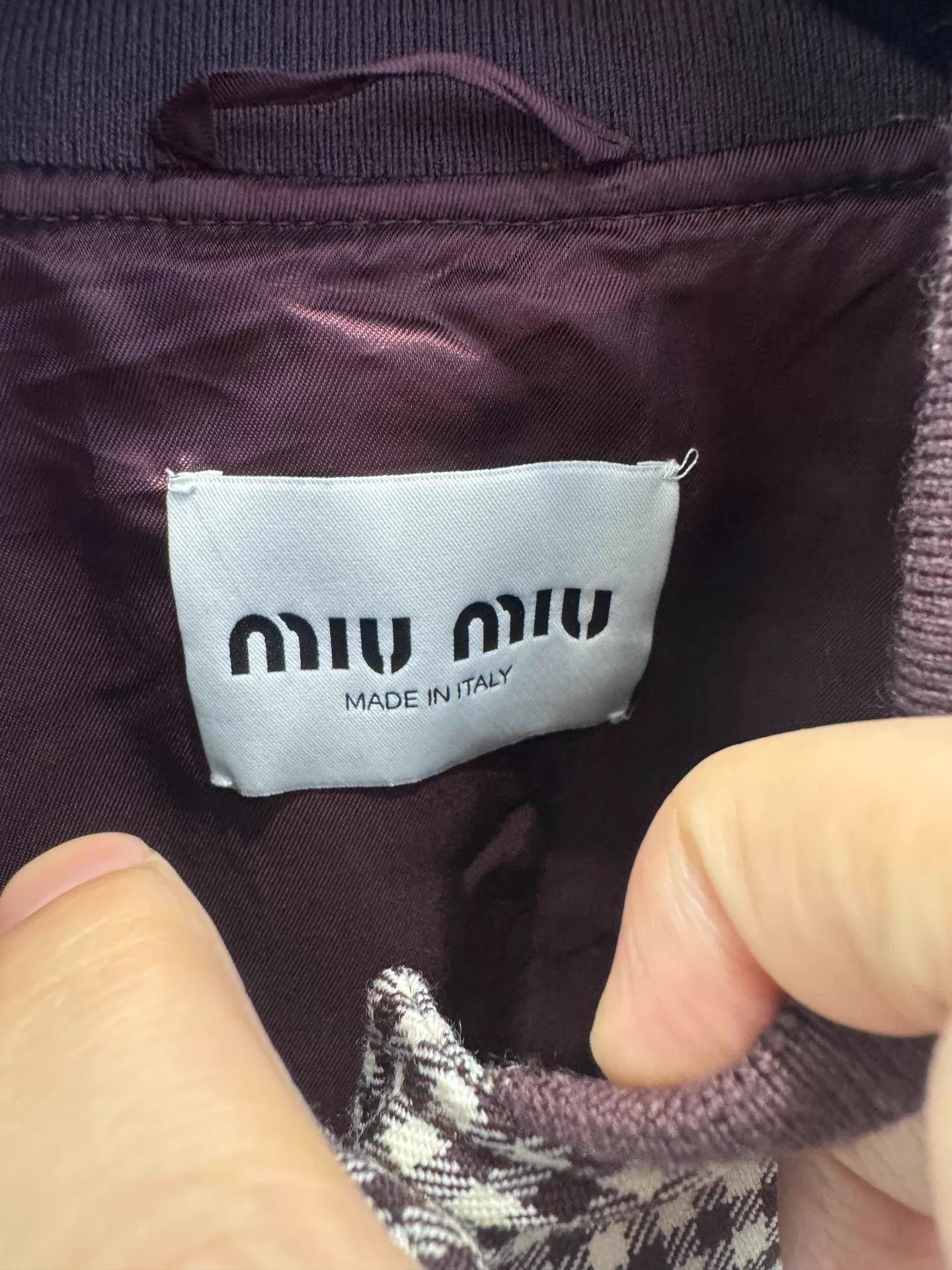 Miu Miu MIU MIU Bordeaux Red Logo Patch Single-Breasted Wool Jkt 38 Size XS / US 0-2 / IT 36-38 - 3 Thumbnail