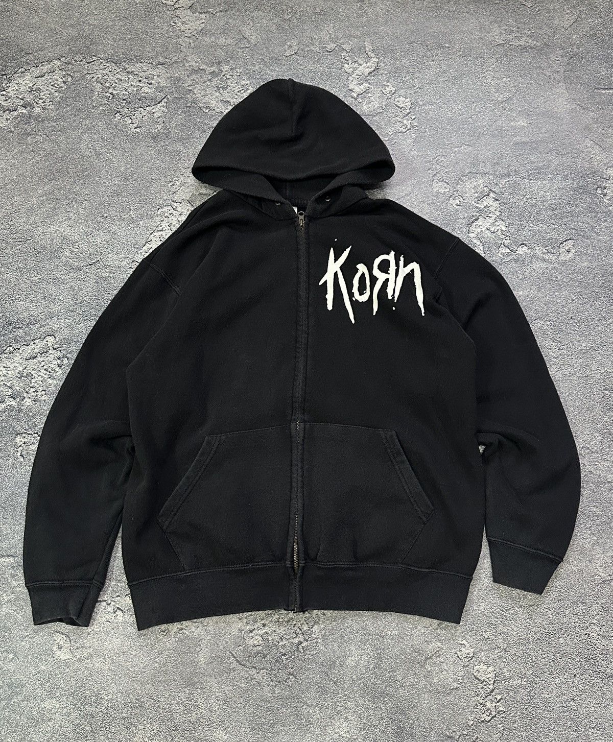 Vintage Korn Rock Band Black Big Logo Zip up Hoodie size M Size US M / EU 48-50 / 2 - 2 Thumbnail