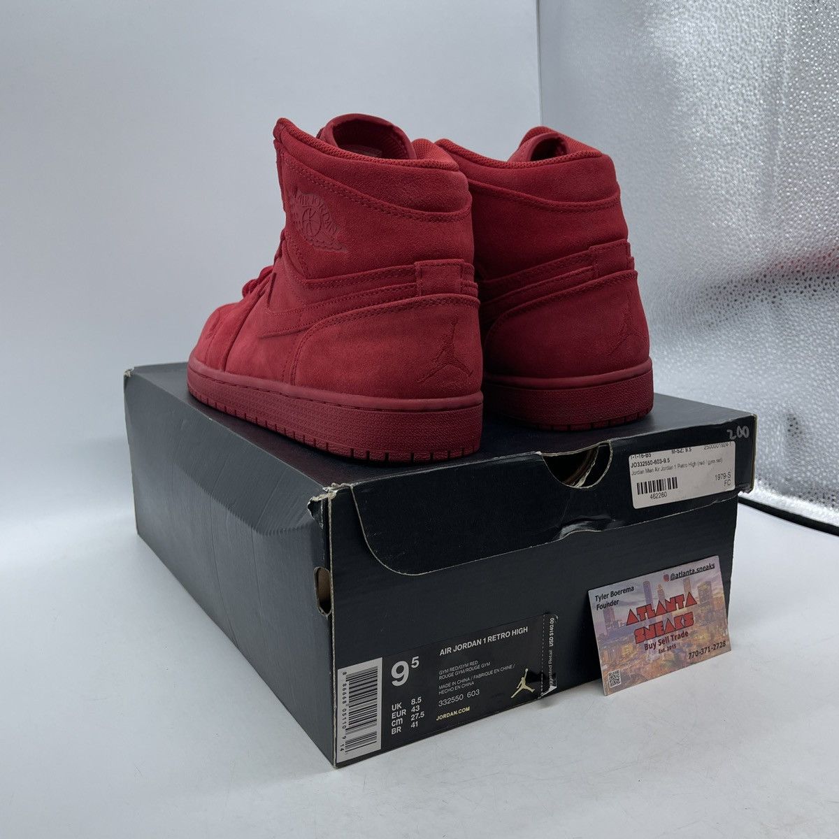 Jordan Brand Air Jordan 1 high red suede Size US 9.5 / EU 42-43 - 3 Thumbnail