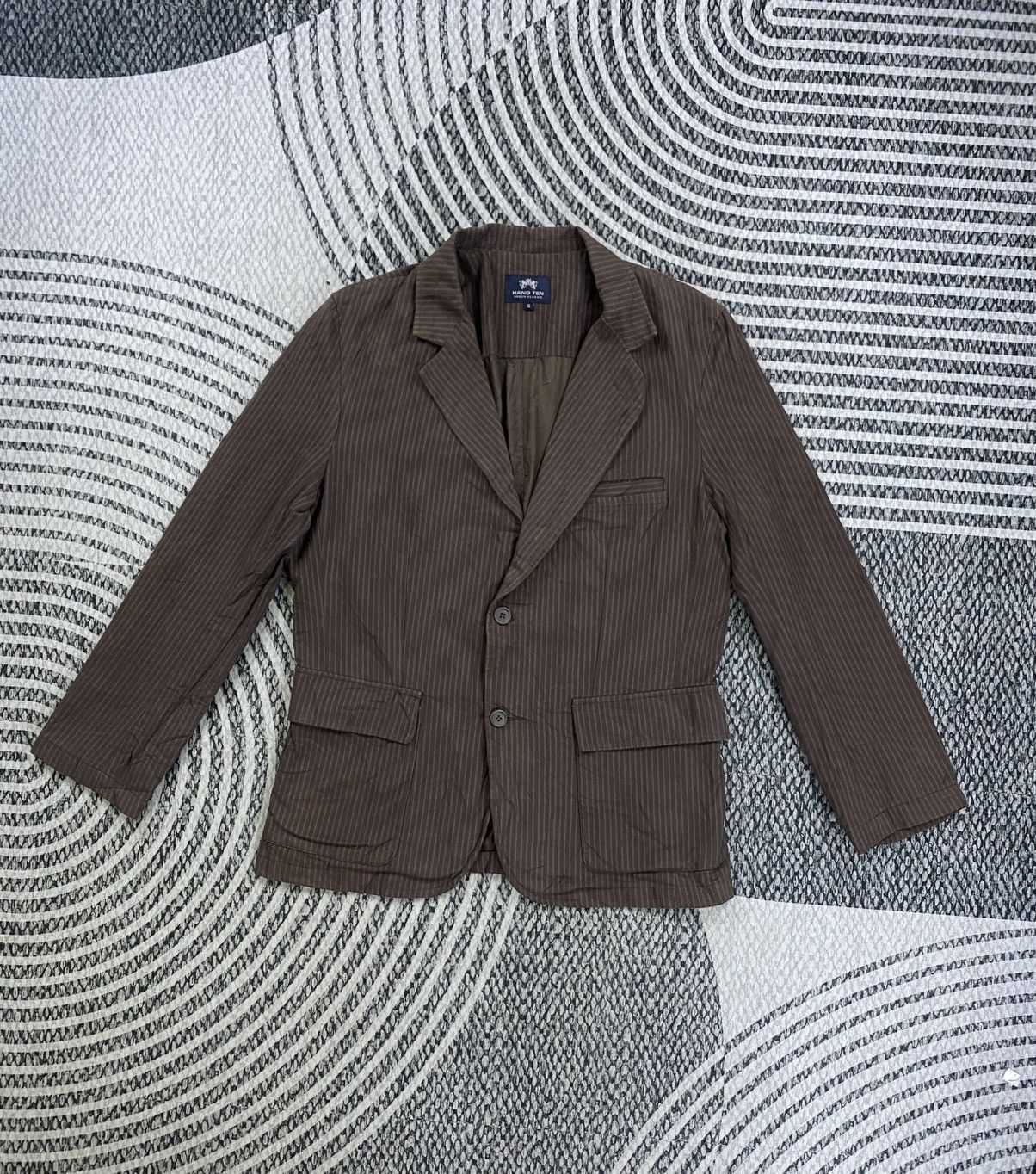 Hang Ten Vintage Hang Ten Double Button Striped Blazer Coat Size US M / EU 48-50 / 2 - 1 Thumbnail