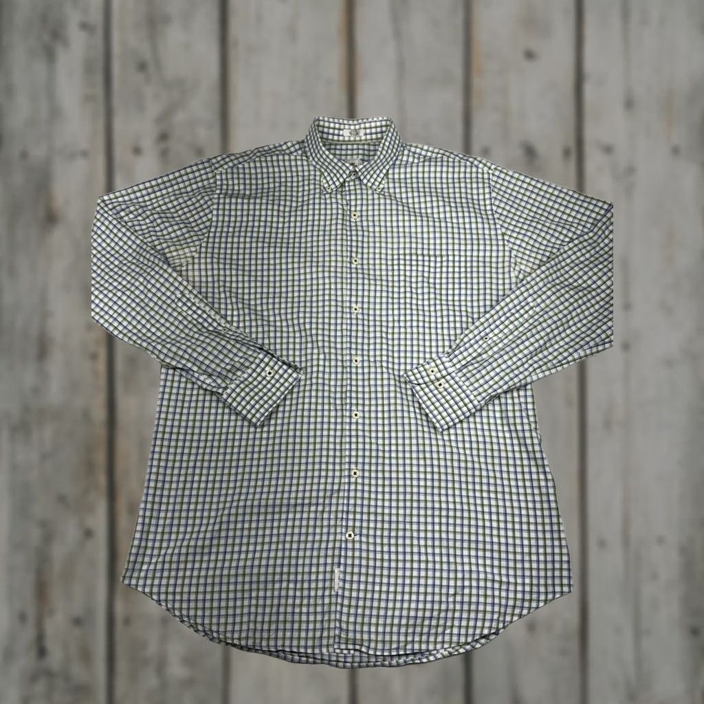 Peter Millar Peter Millar Shirt Mens Large Green Blue Plaid Check Cotton Preppy Casual Size US L / EU 52-54 / 3 - 1 Thumbnail