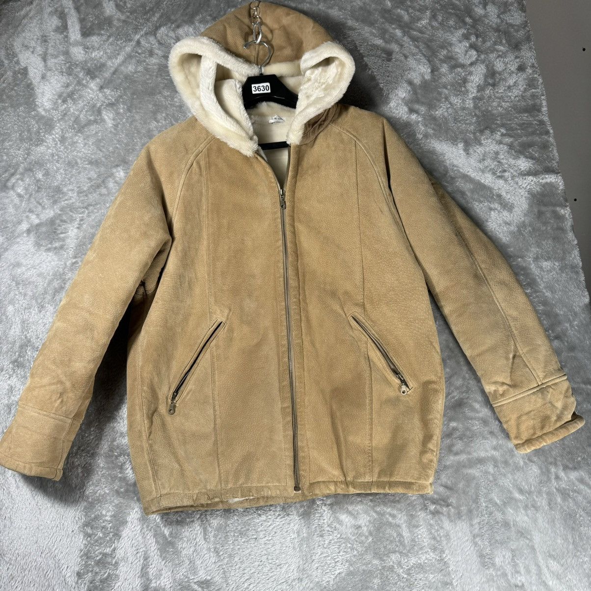 Genuine Leather Vtg 90s Brown Suede Hooded Jacket Size US M / EU 48-50 / 2 - 1 Thumbnail